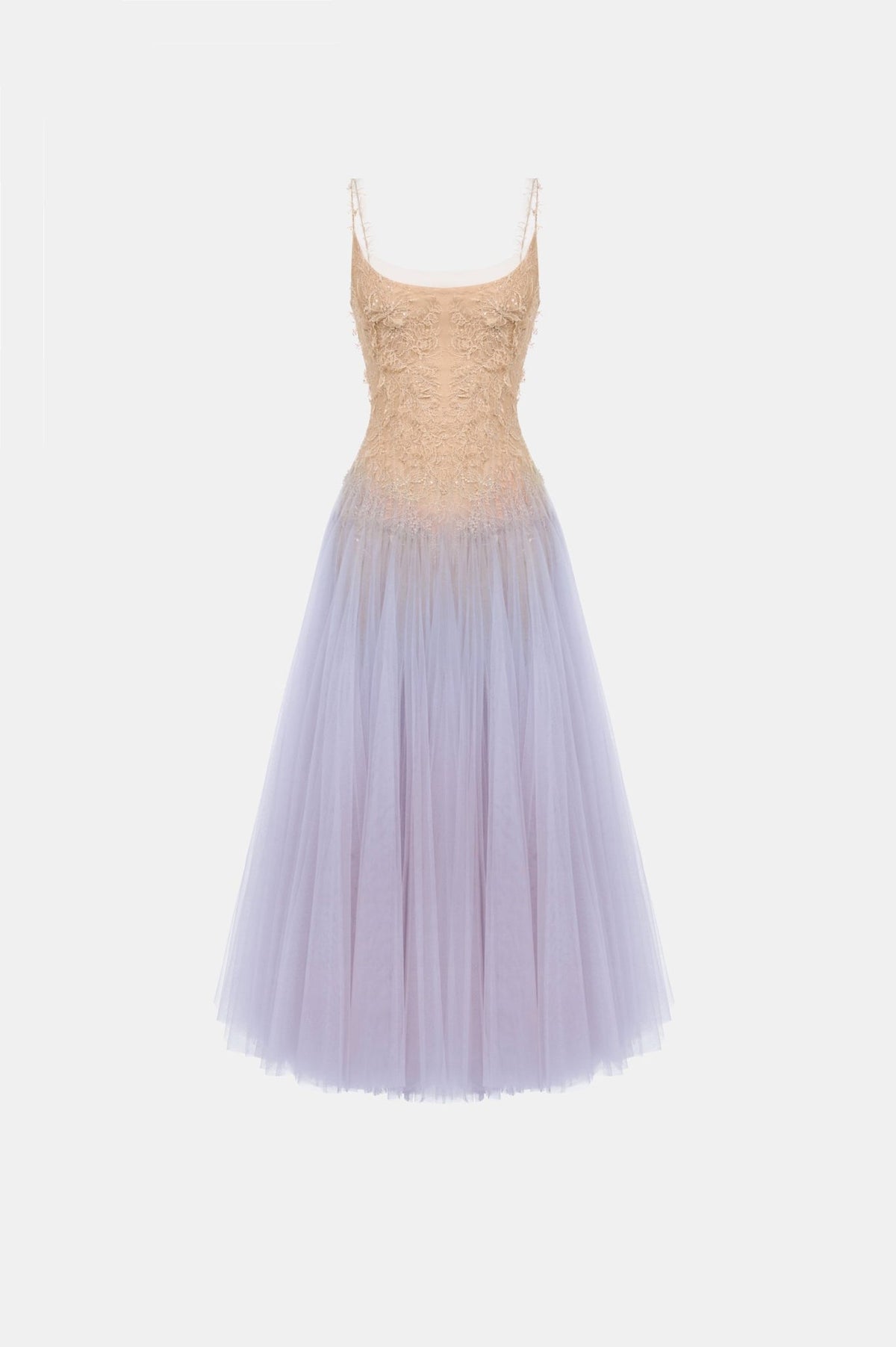 Baby Violet Ombre Lace Midi Dress by Montsand