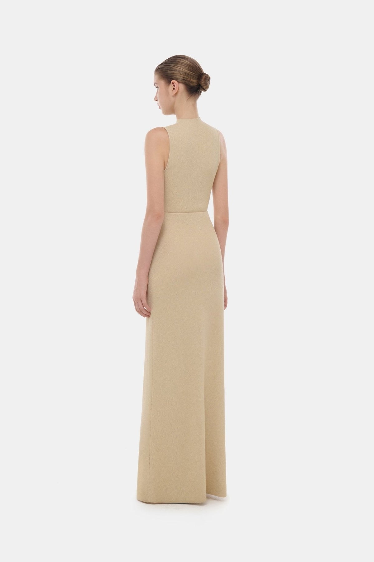 Beige Mockneck Sleeveless Top by Montsand