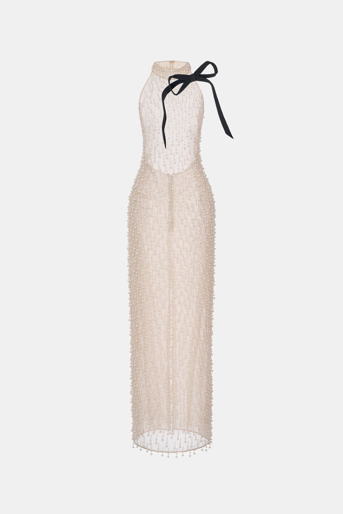 Beige Faux Pearl Dress by Montsand