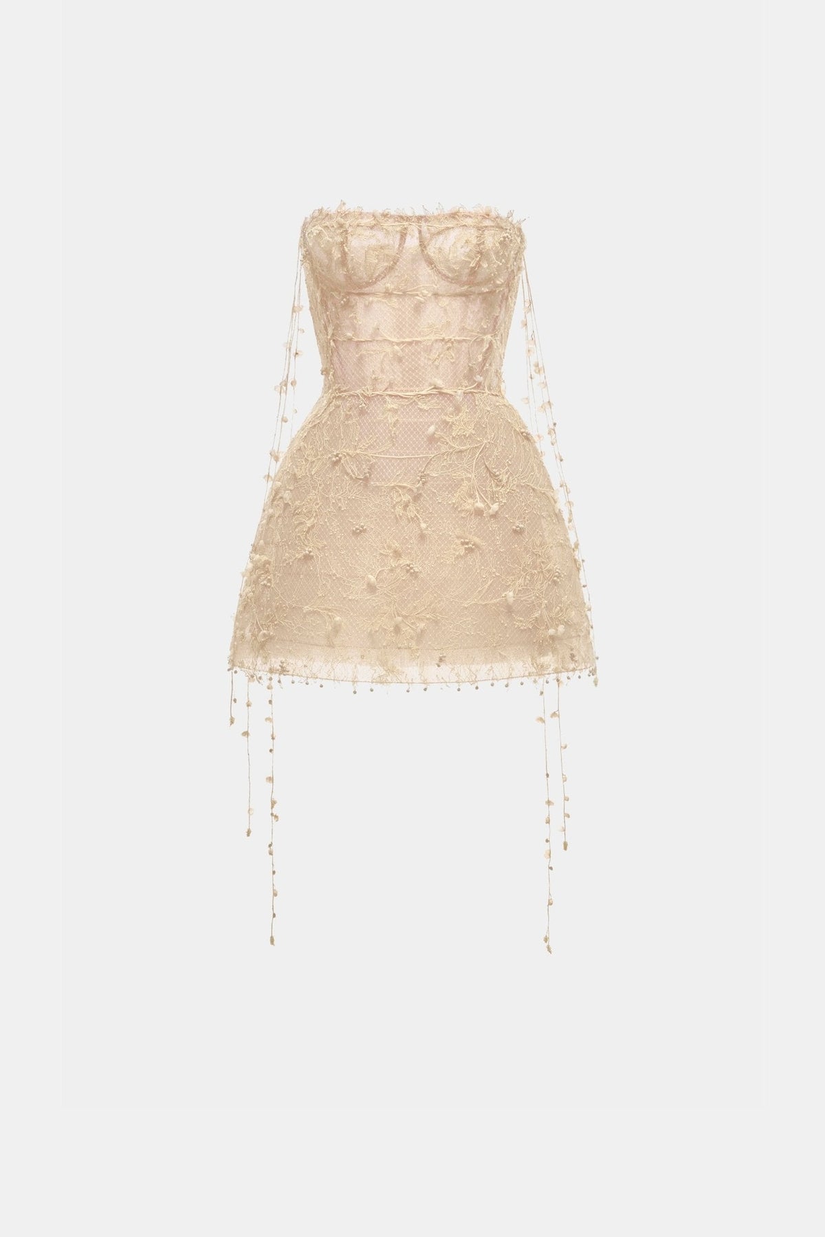 Beige Floral String Mini Dress by Montsand