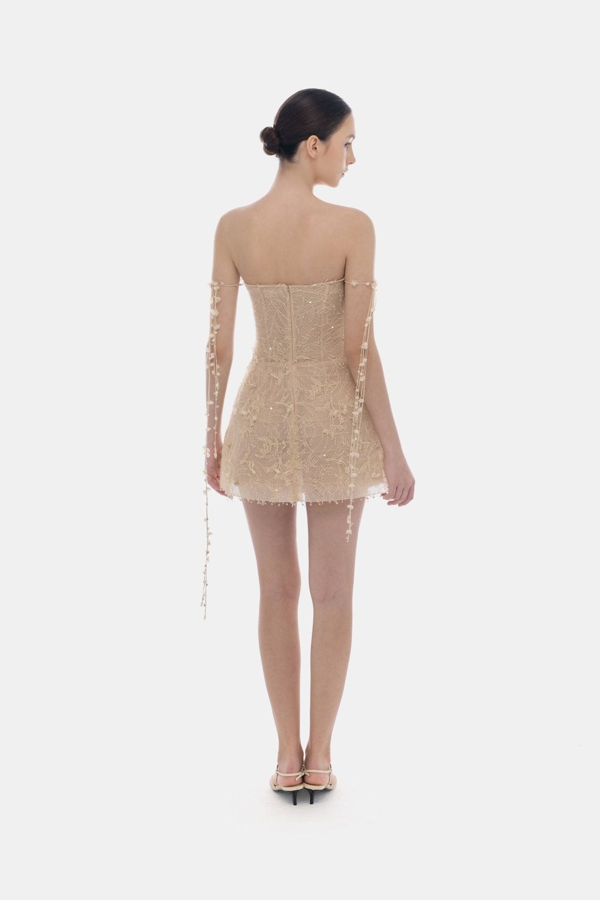 Beige Floral String Mini Dress by Montsand