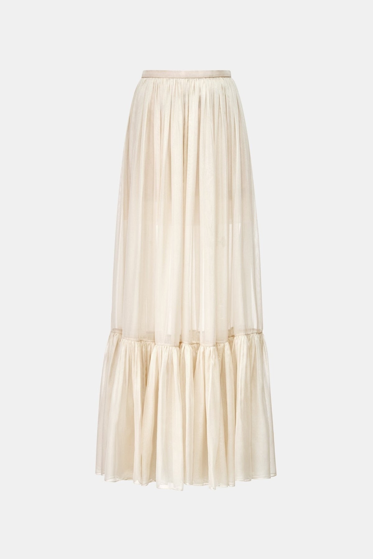 Beige Layered Maxi Skirt by Montsand