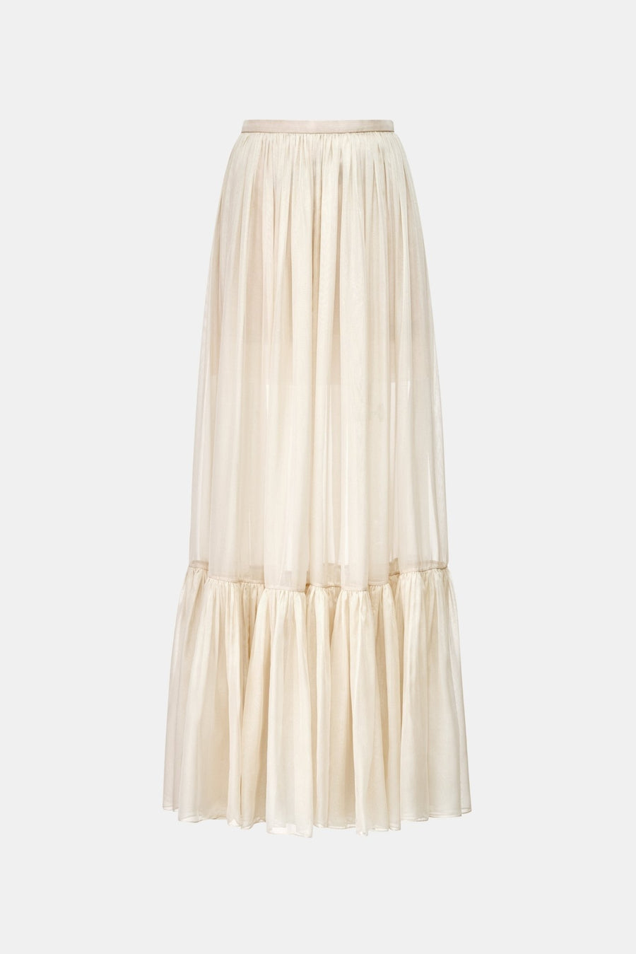 Beige Layered Maxi Skirt