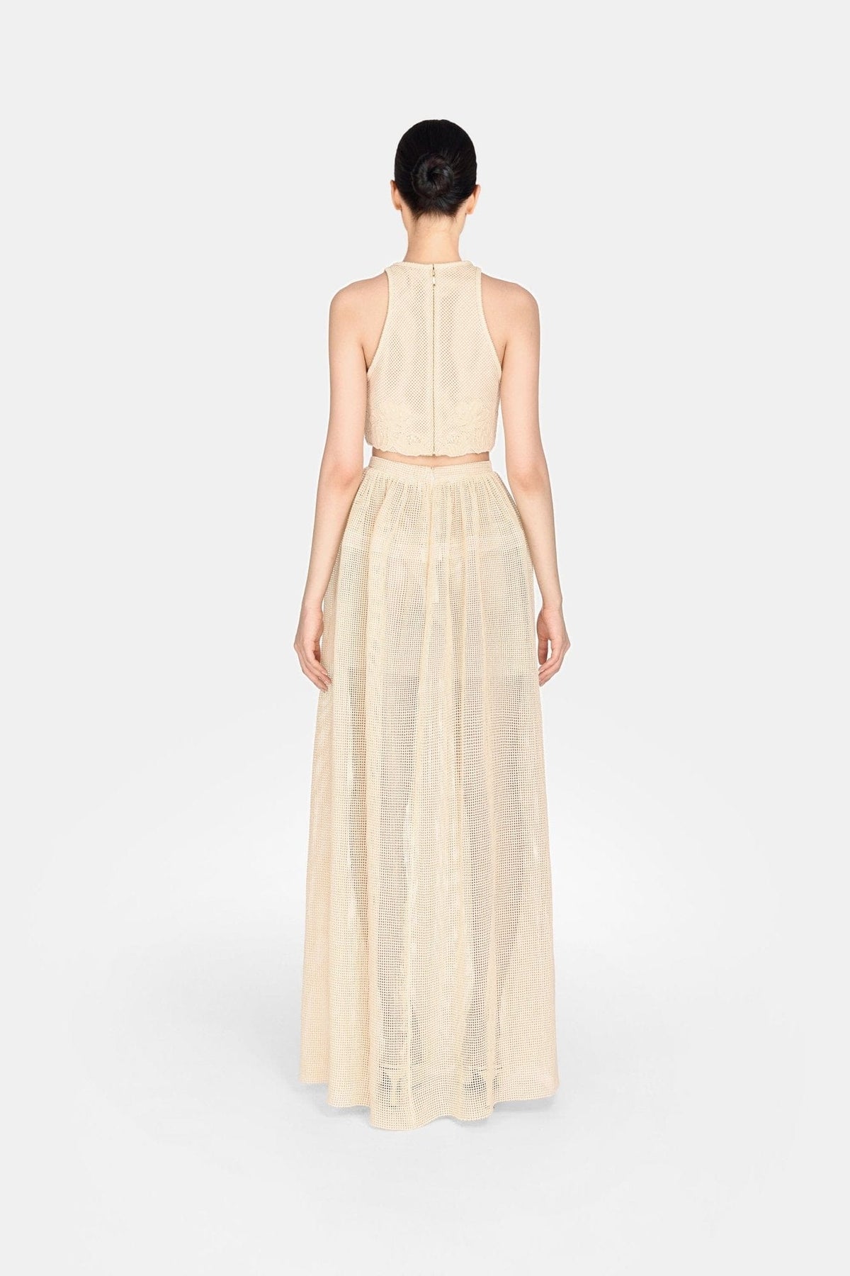 Beige Mesh Skirt by Montsand