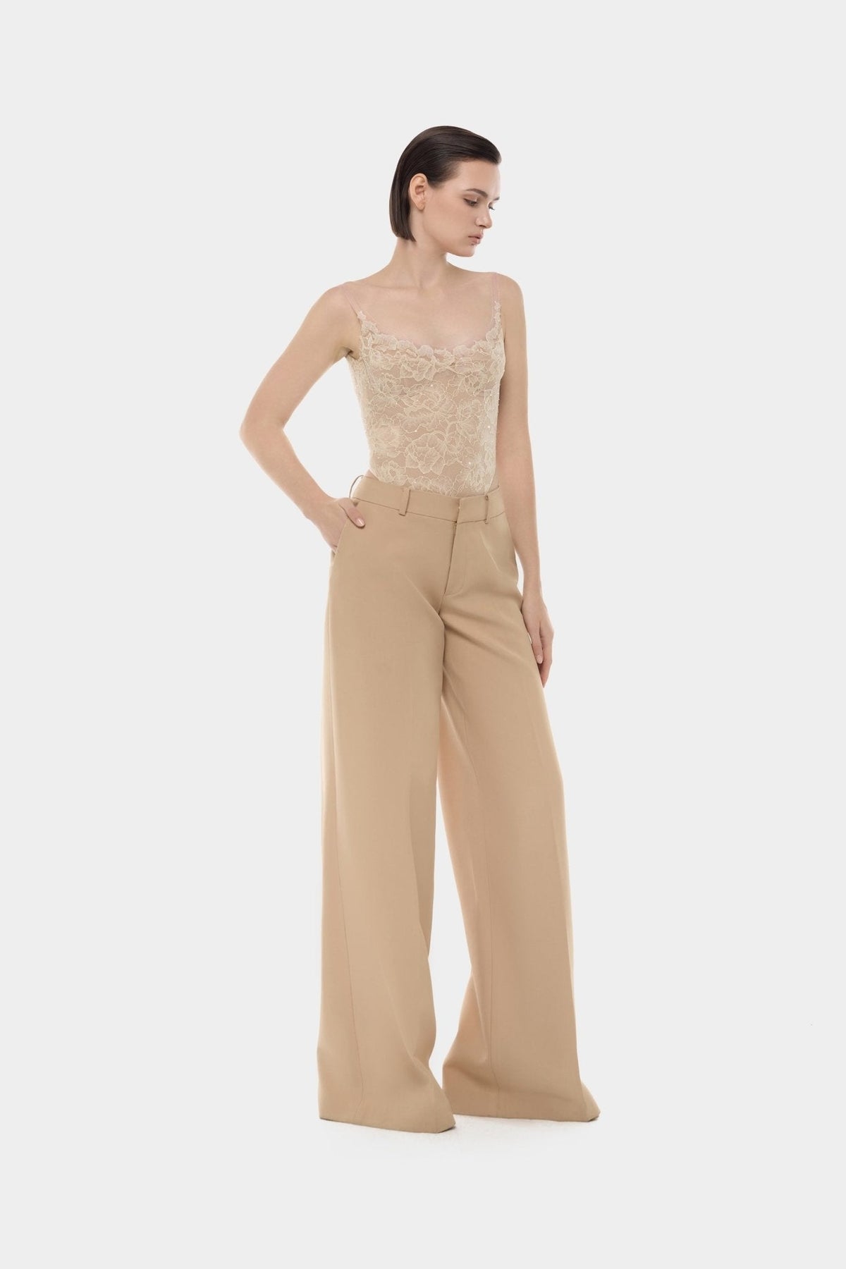 Brown Straight Leg Pants by Montsand