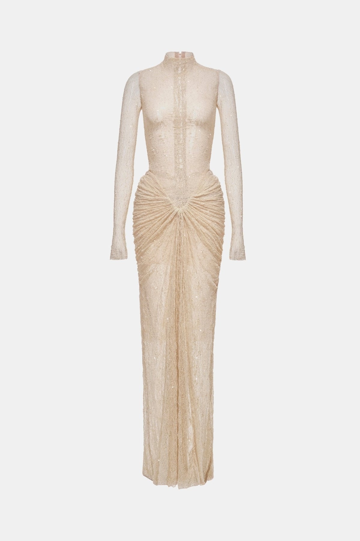 Beige Twisted Bodycon Dress by Montsand