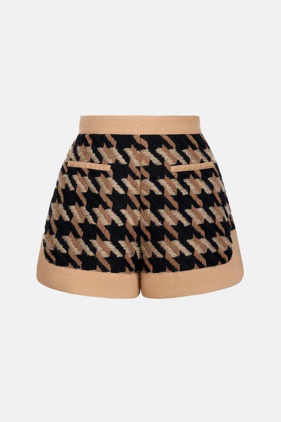 Black and Brown  Houndstooth Shorts