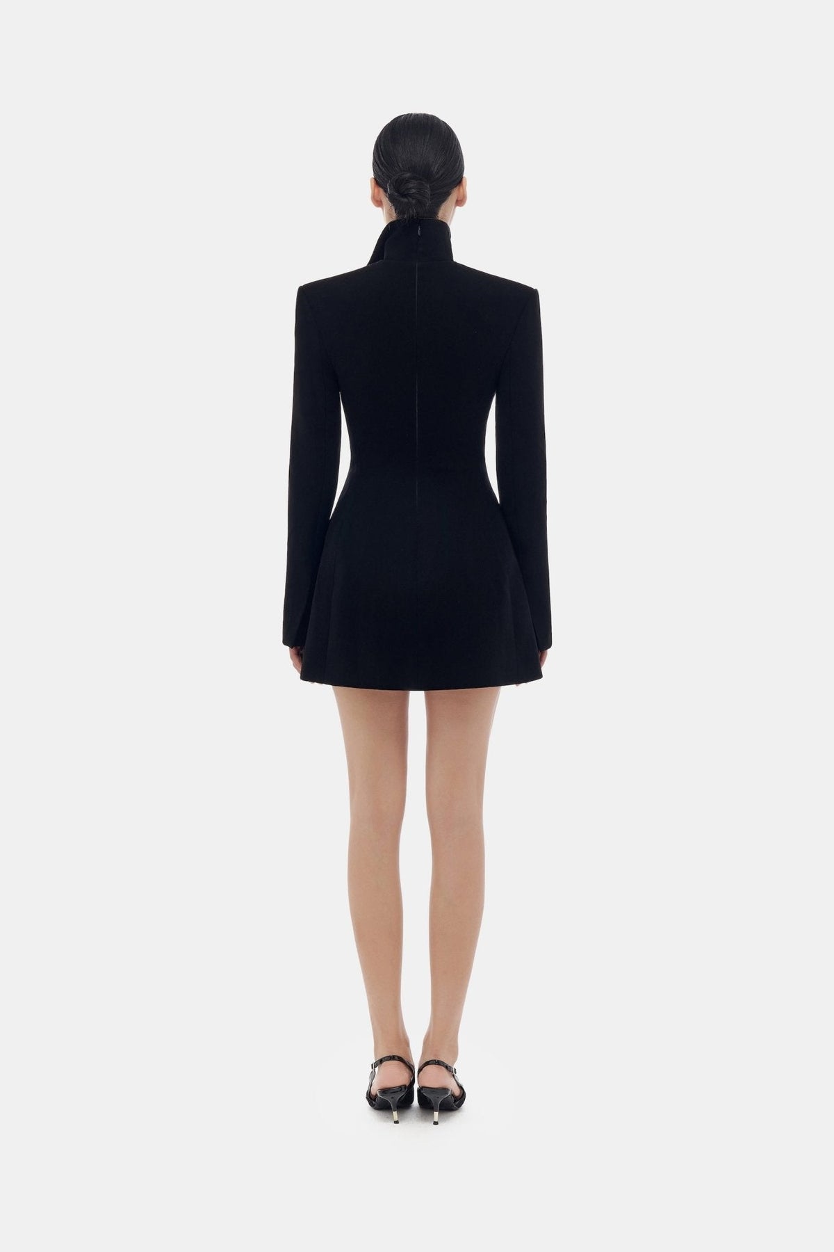 Black Asymmetrical Crystal Beaded Dress by Montsand