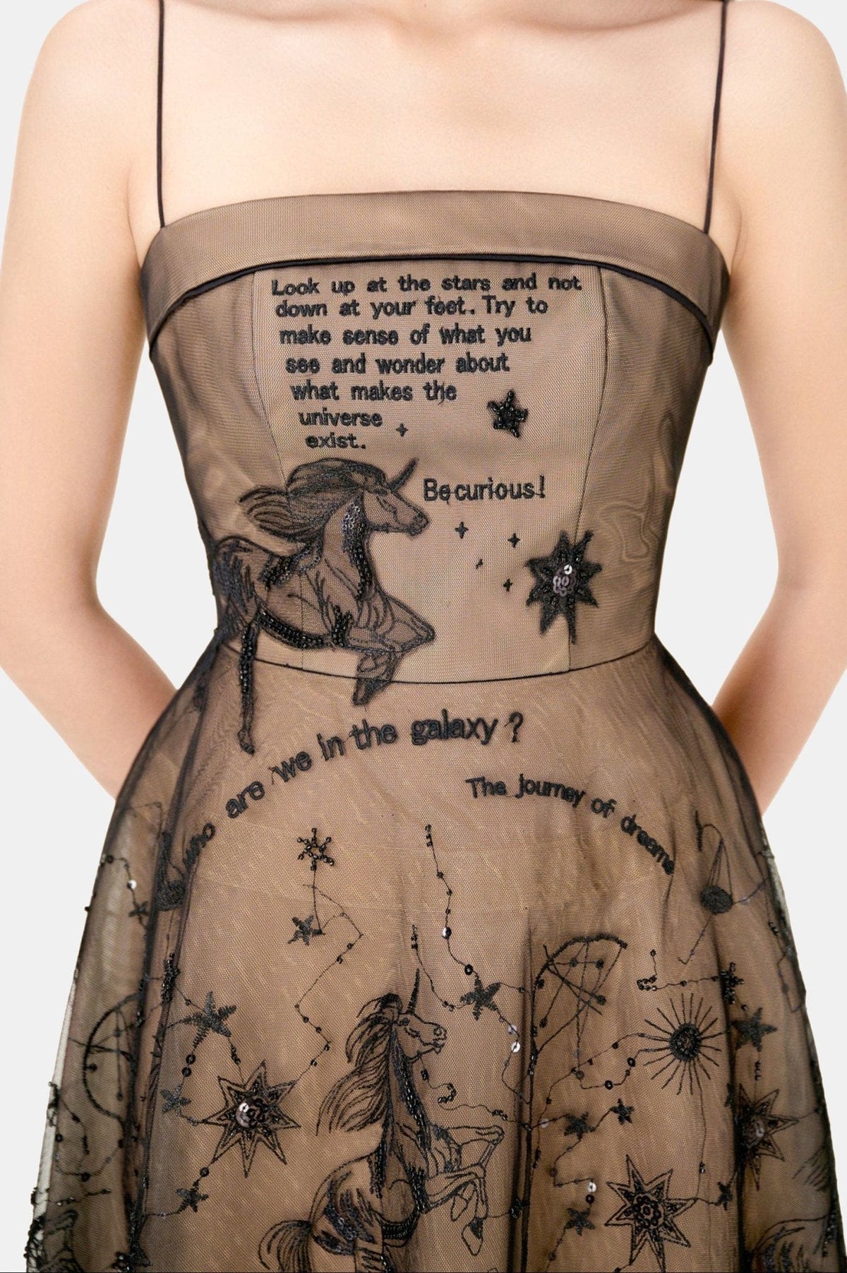 Black Beaded Embroidered Dress by Montsand