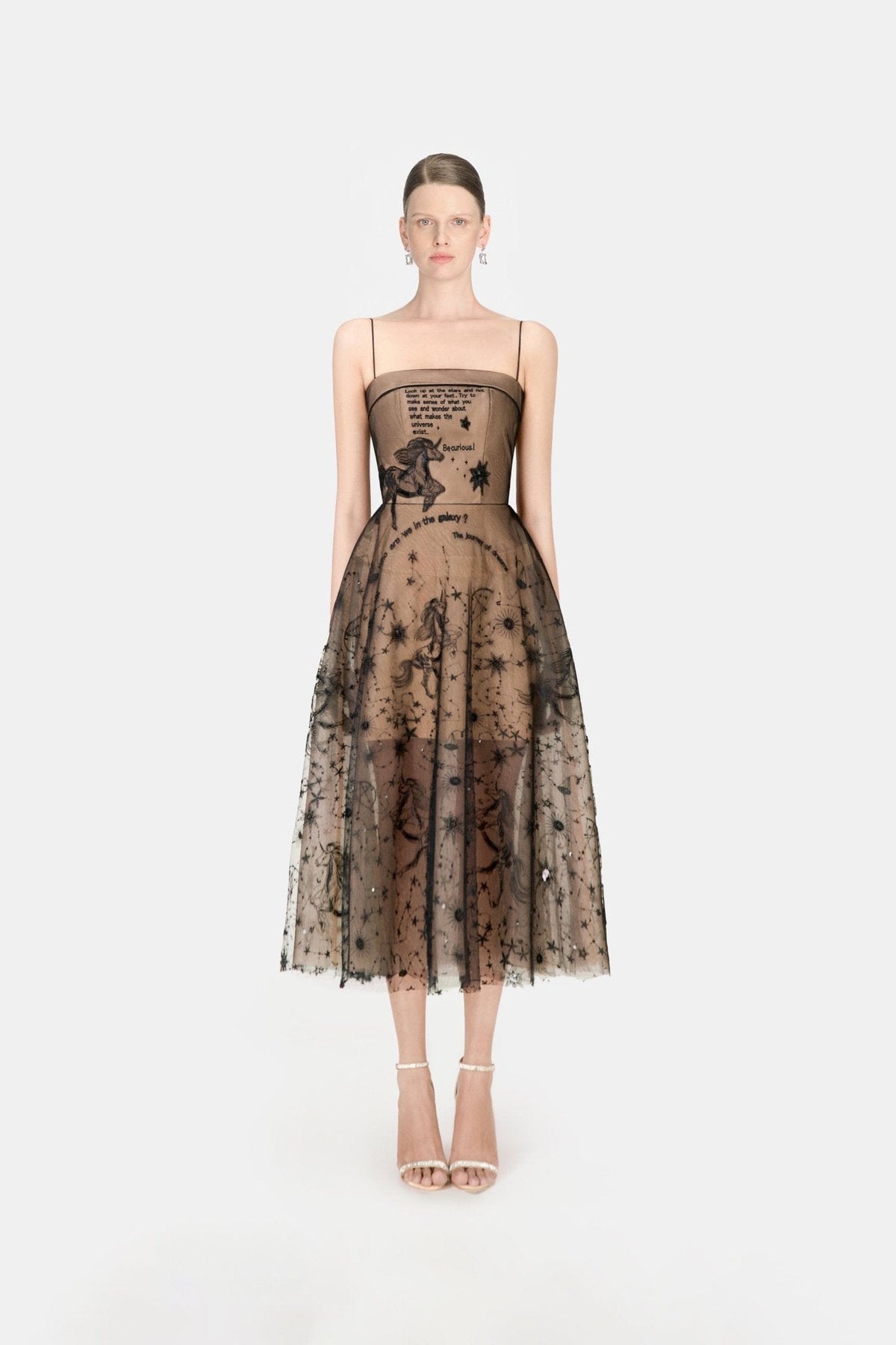 Black Beaded Embroidered Dress by Montsand