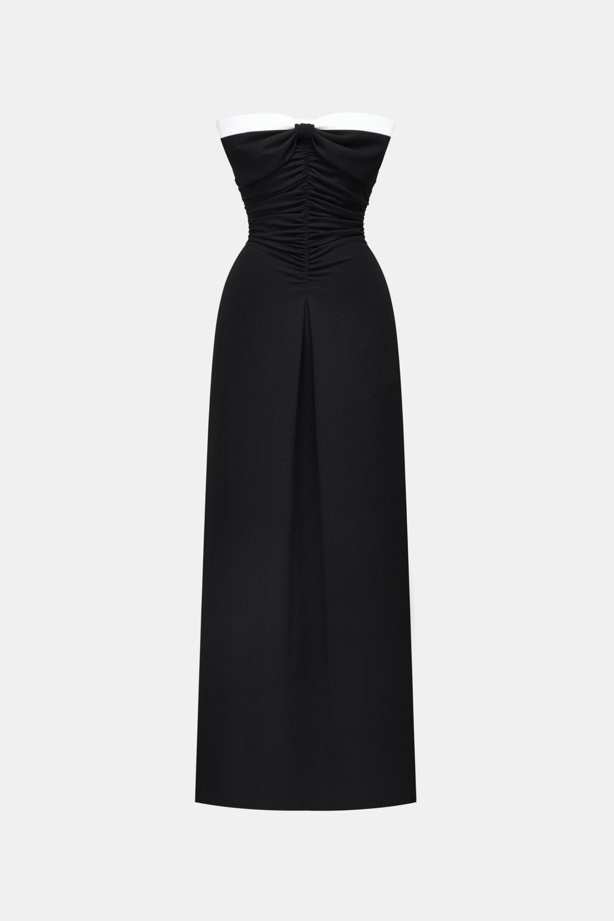 Black Bow Ruched Maxi Dress by Montsand