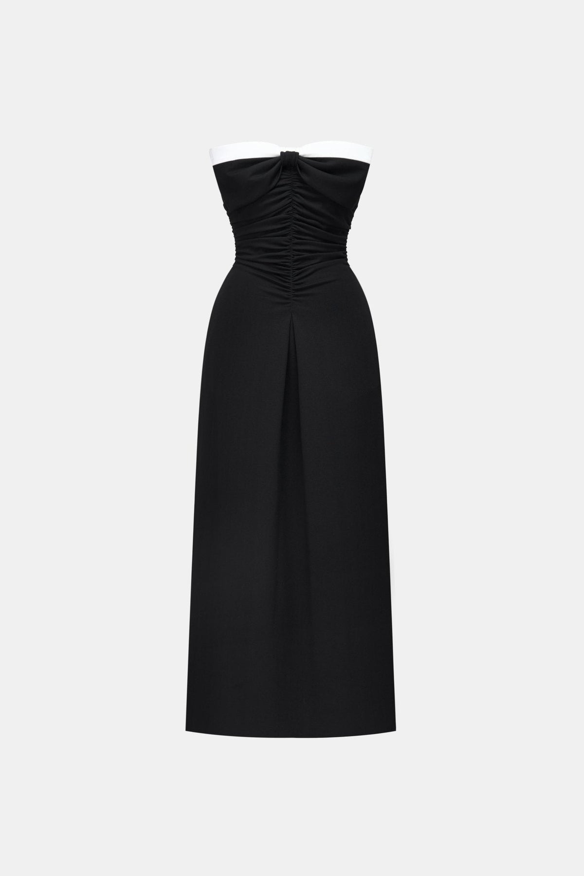 Black Bow Ruched Midi Dress by Montsand