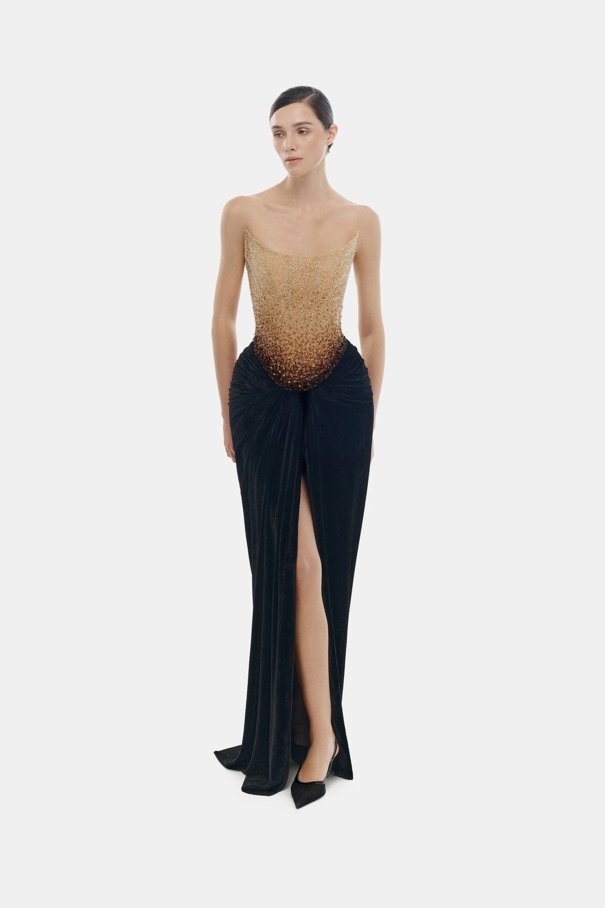 Black Champagne Crystalized Dress by Montsand