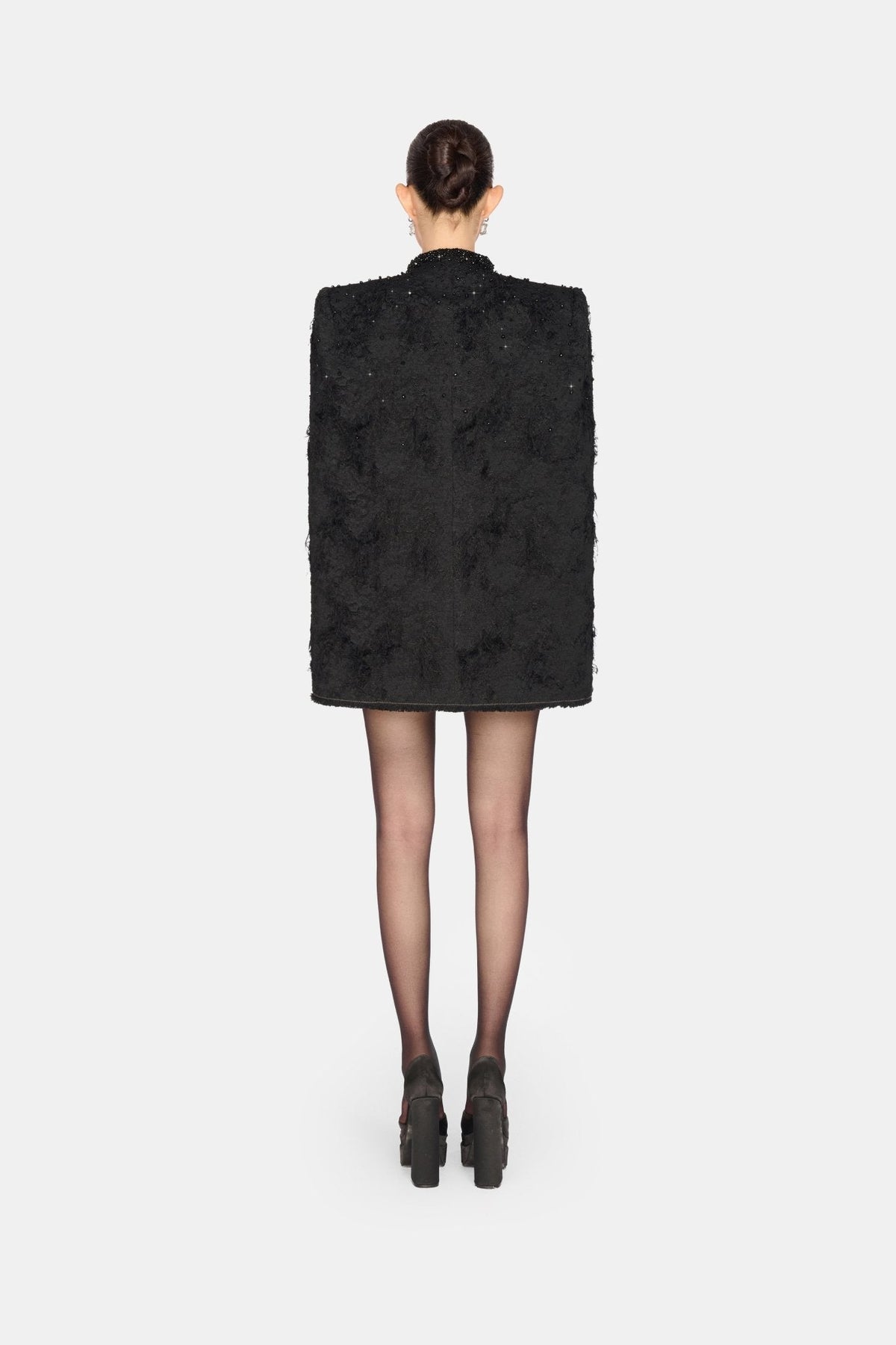Black Crystal Beaded Cape by Montsand