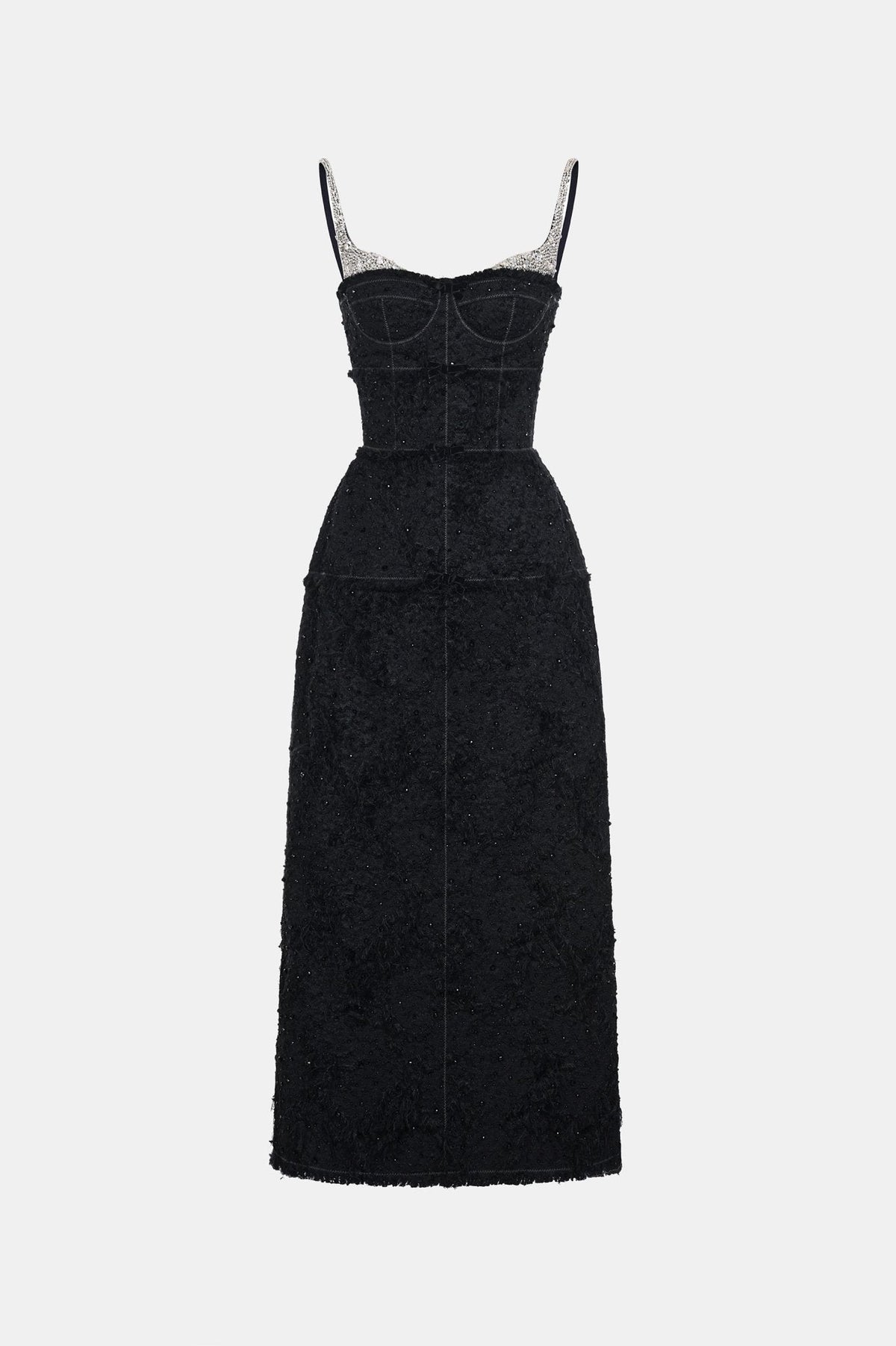 Black Crystal Beaded Dress by Montsand