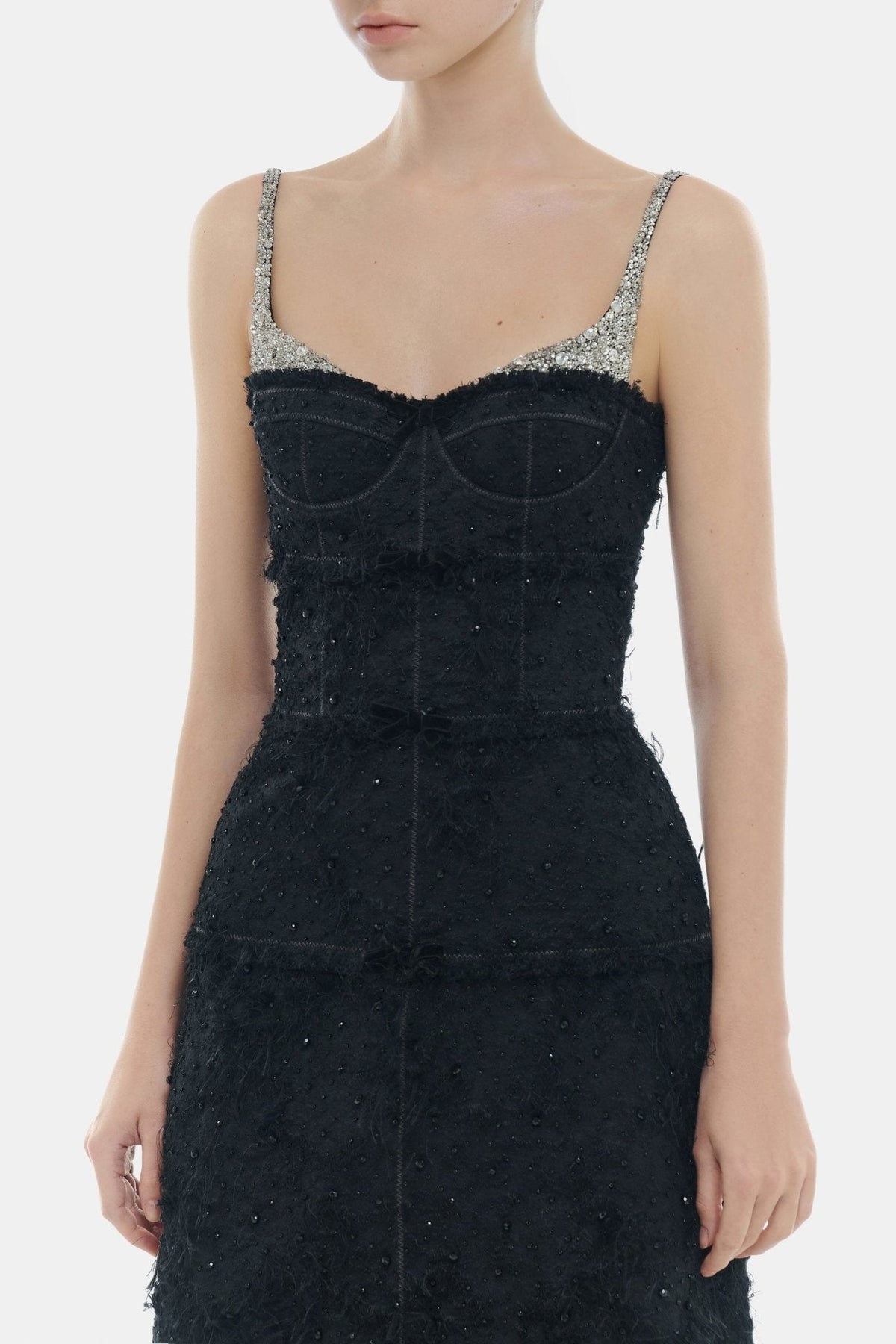 Black Crystal Beaded Dress by Montsand