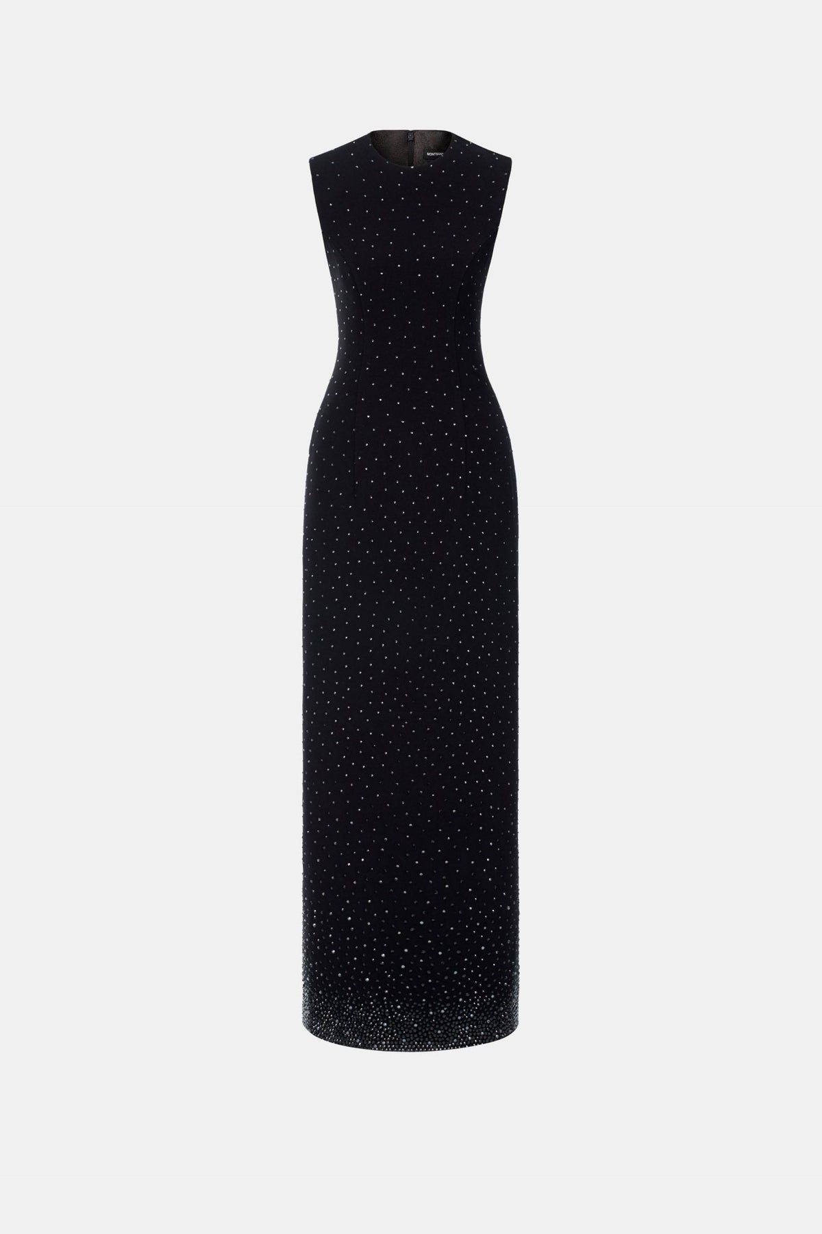 Black Crystal Beaded Maxi Dress by Montsand