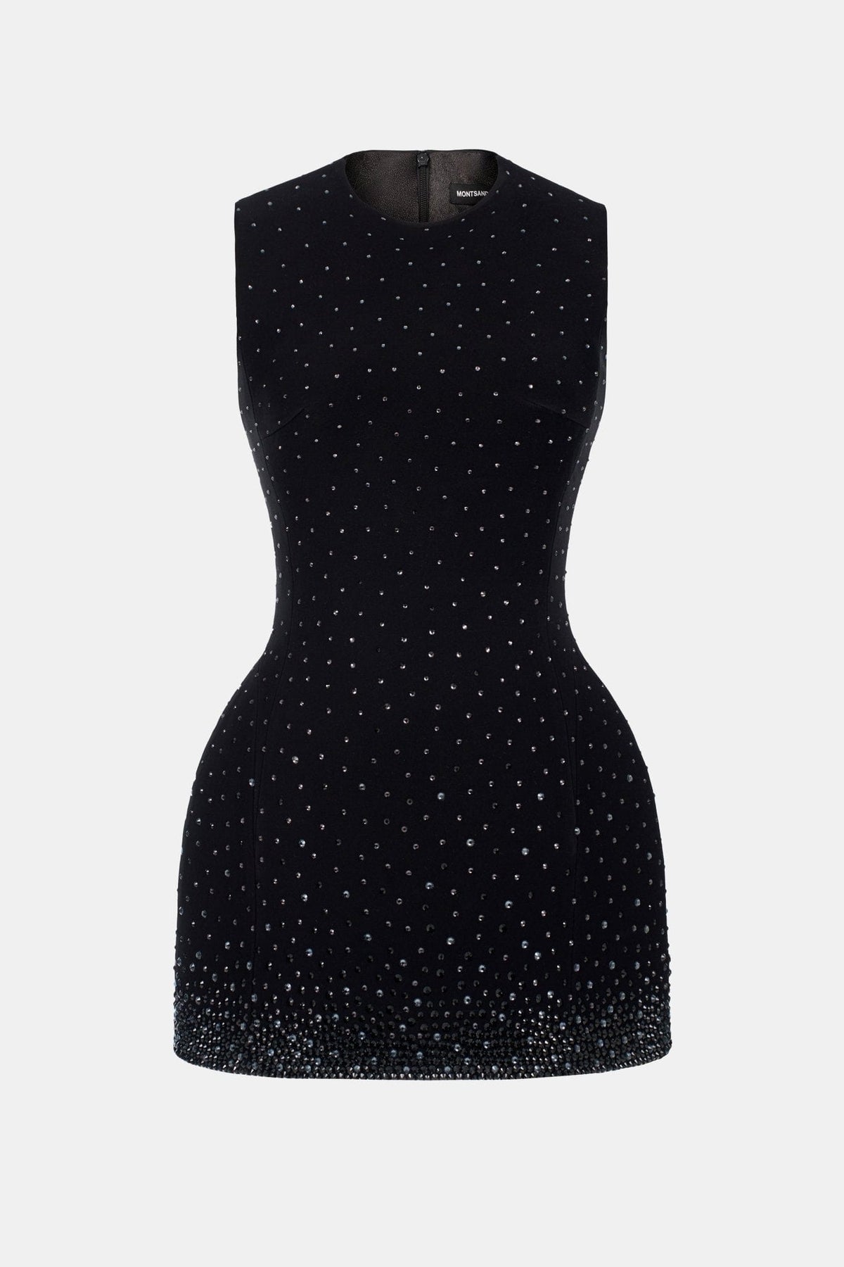 Black Crystal Beaded Mini Dress by Montsand