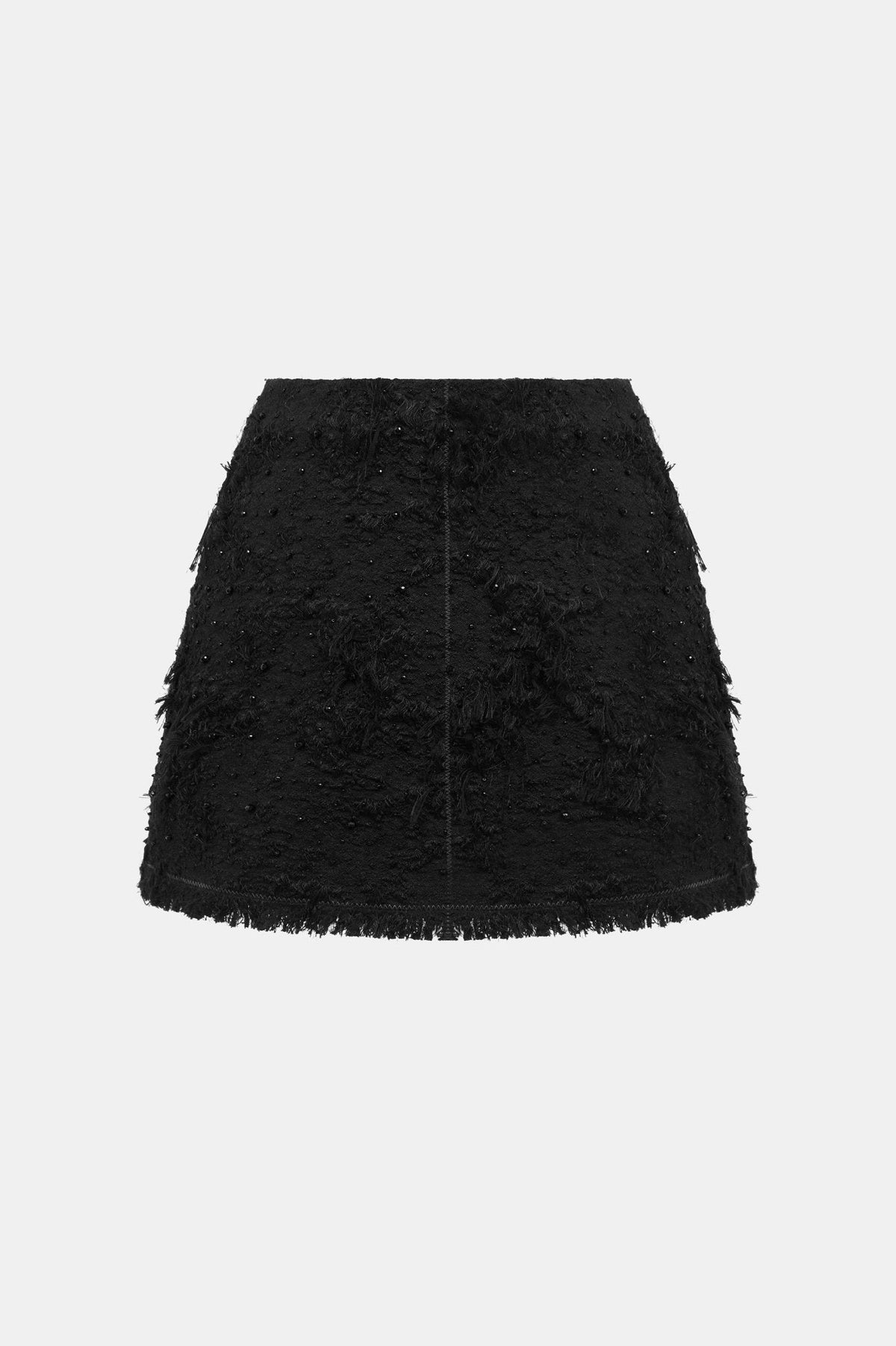 Black Crystal Beaded Mini Skirt by Montsand
