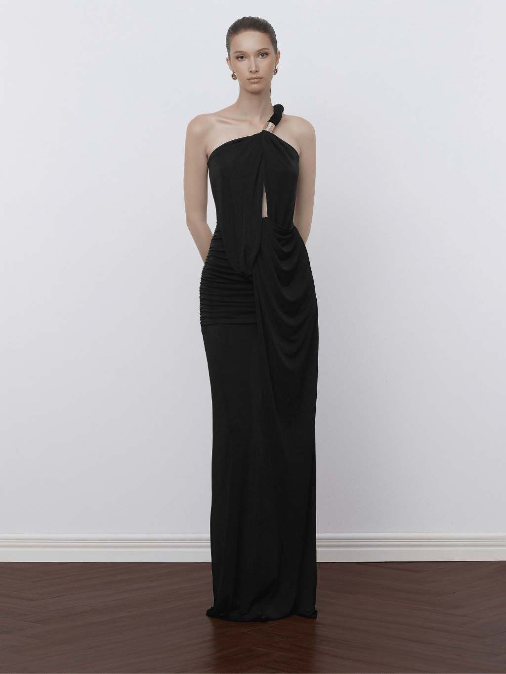 Black Cut-Out Dress by COCOSIN