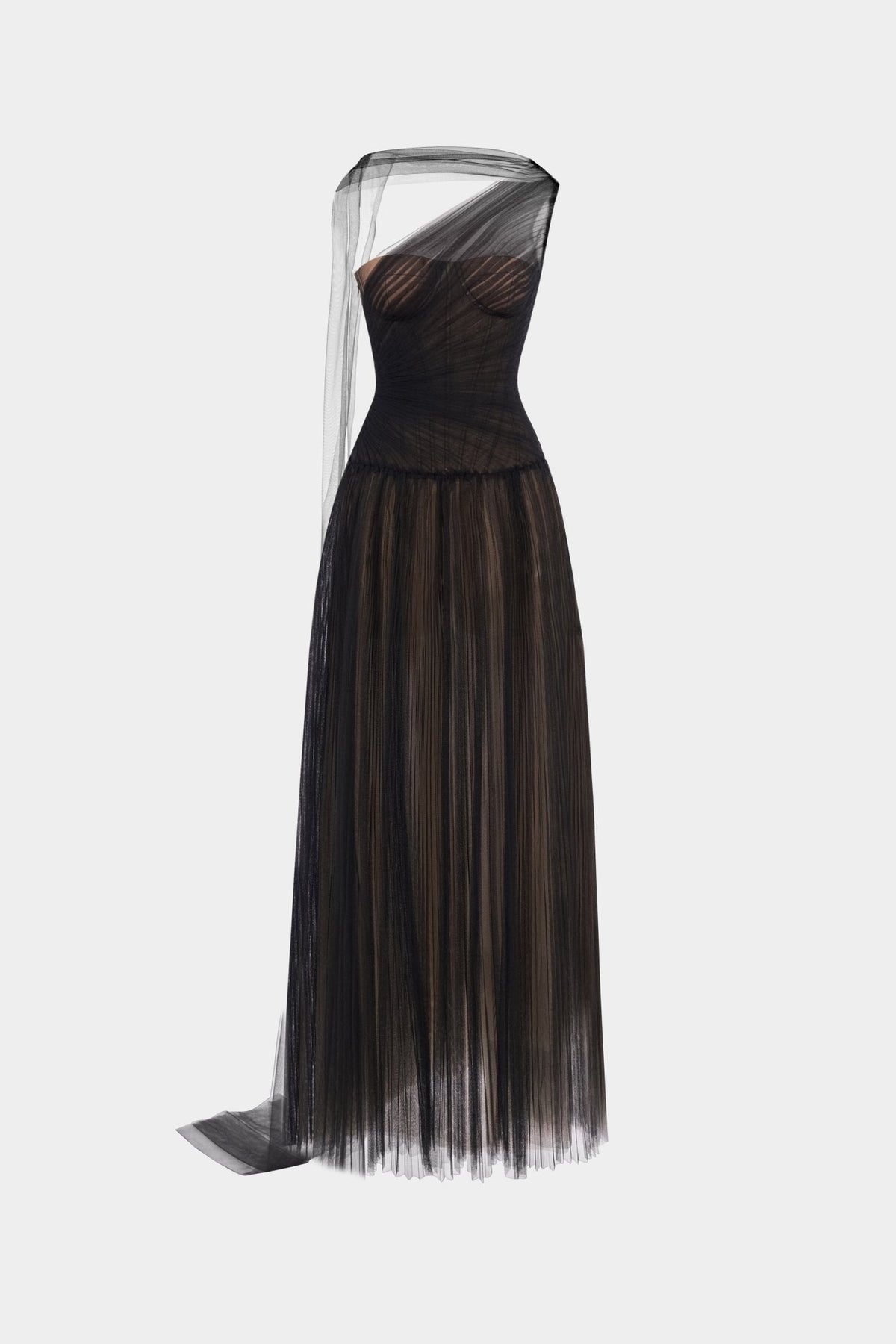 Black Draped Maxi Dress by Montsand