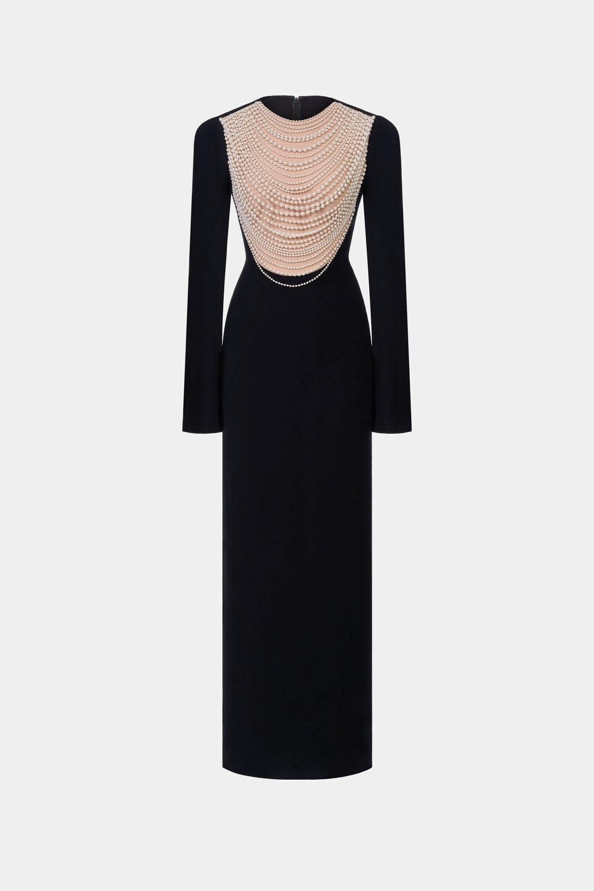 Black Faux-pearl Embellished  Dress by Montsand