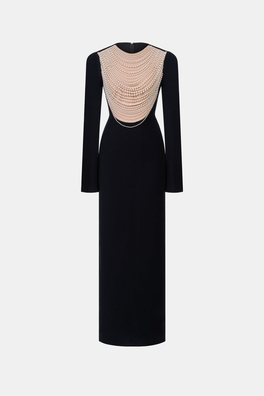 Black Faux-pearl Embellished  Dress