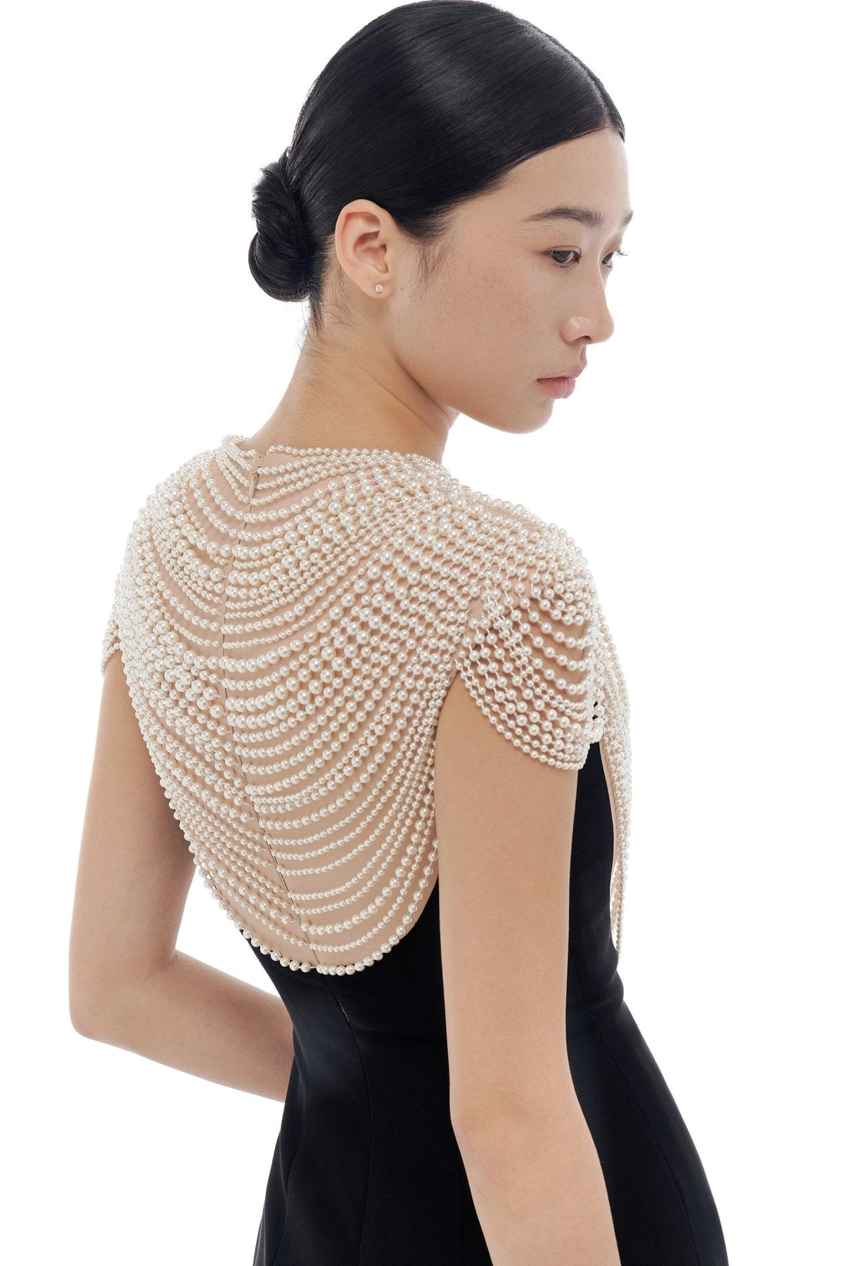 Black Lace Flower Pencil Dress by Montsand
