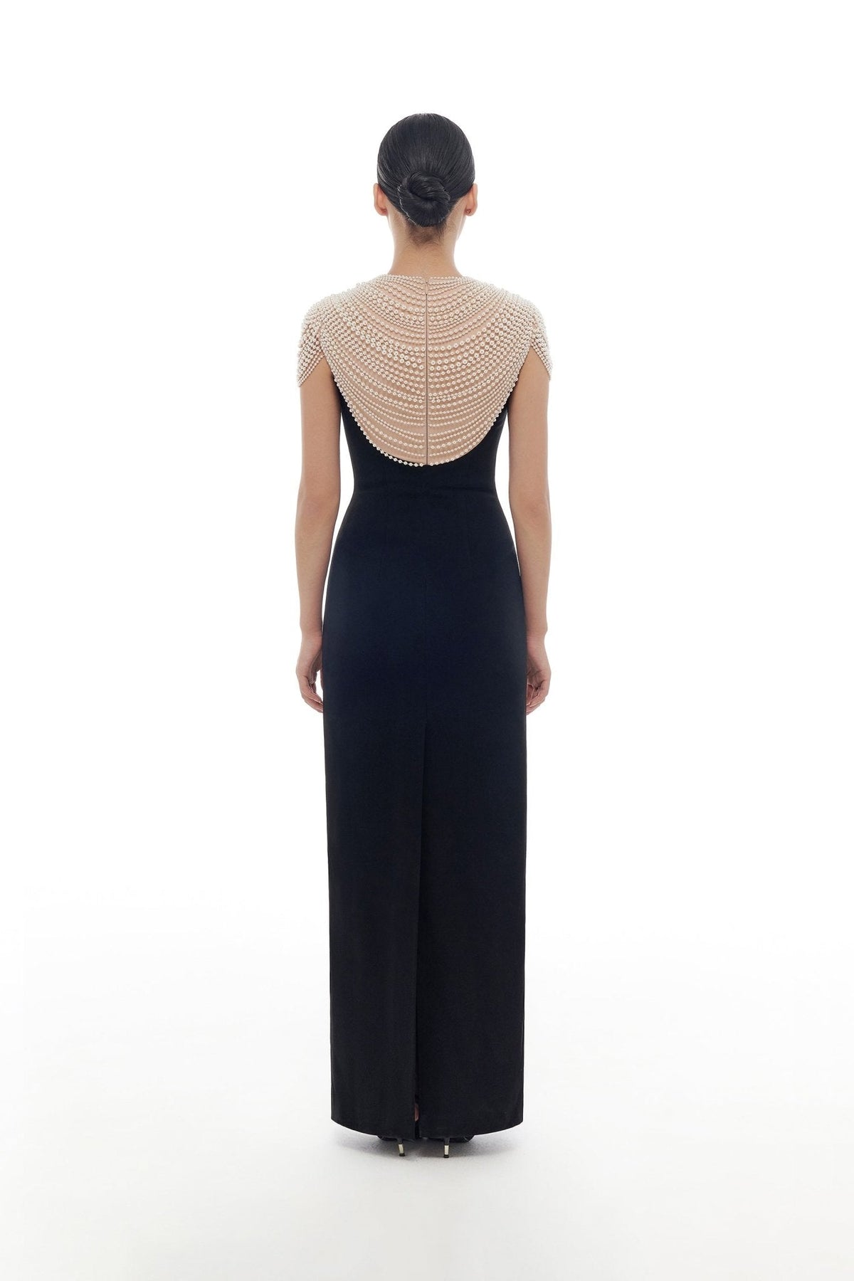 Black Lace Flower Pencil Dress by Montsand
