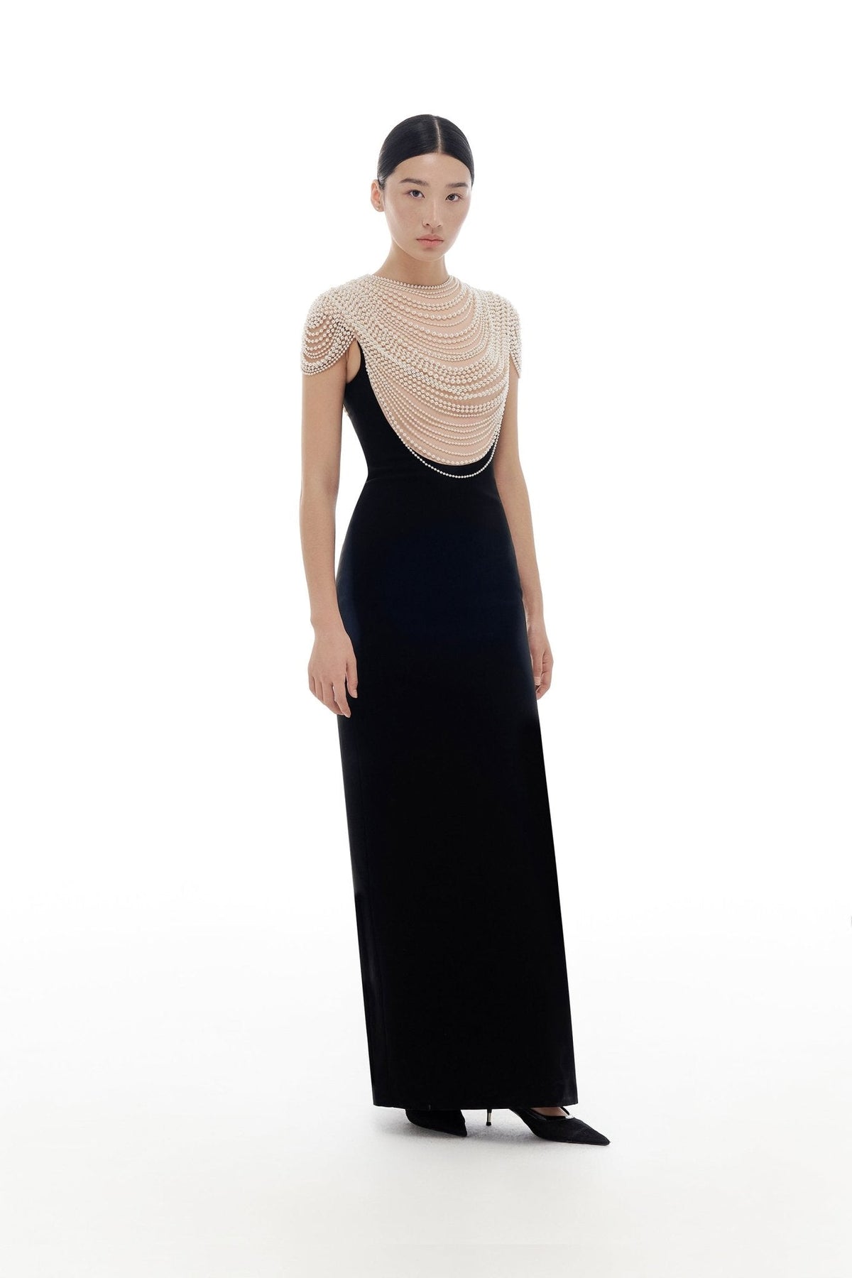 Black Lace Flower Pencil Dress by Montsand