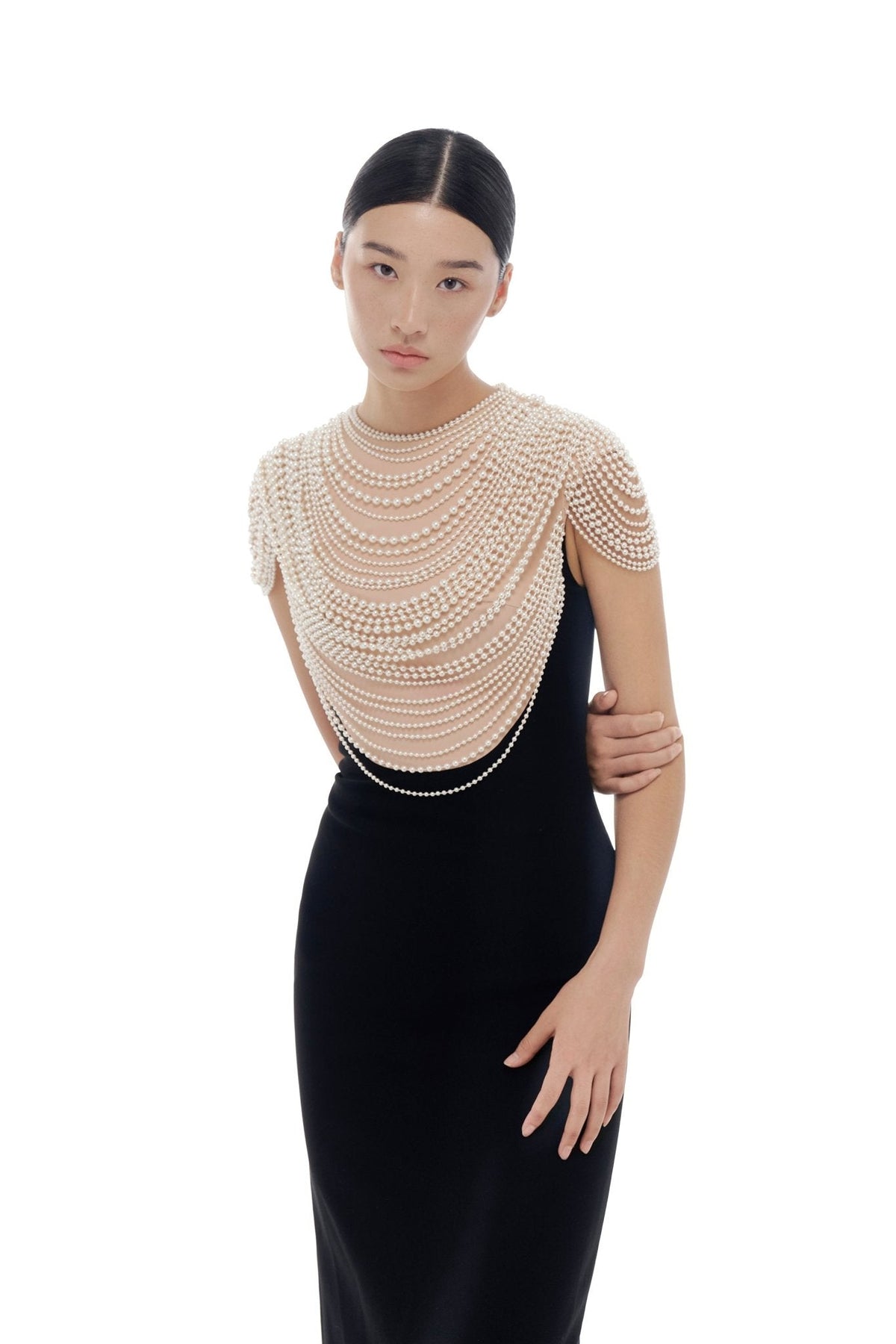 Black Lace Flower Pencil Dress by Montsand