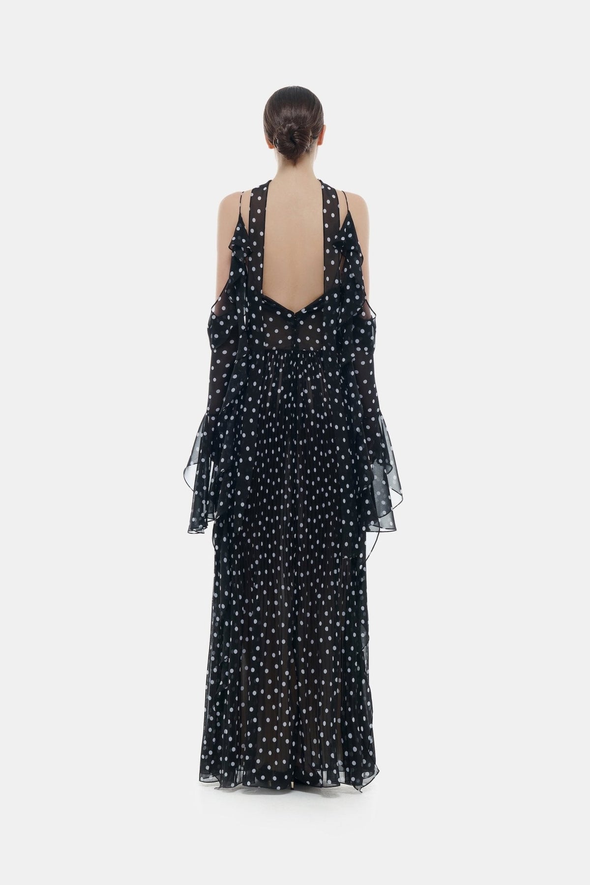 Black Off-shoulder Flowing Dress by Montsand