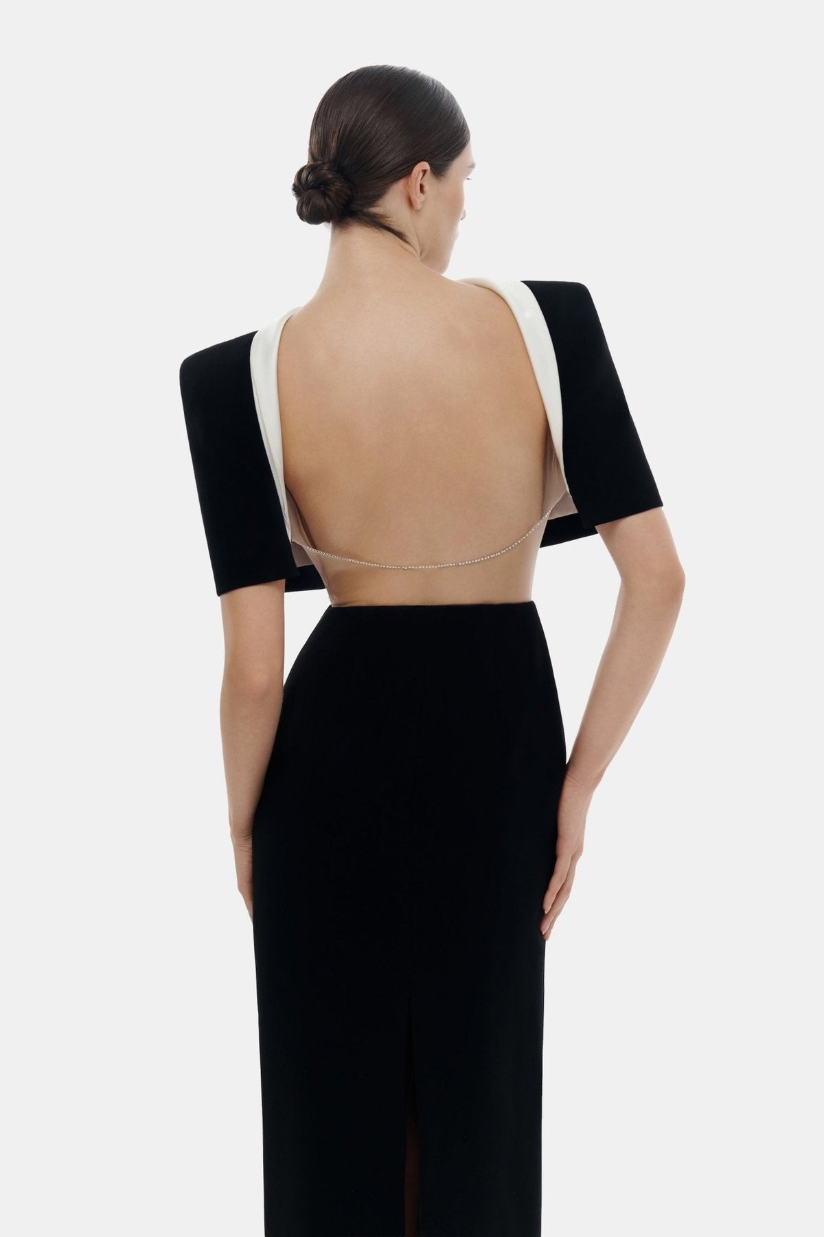 Black Open-back Cape Midi Dress by Montsand