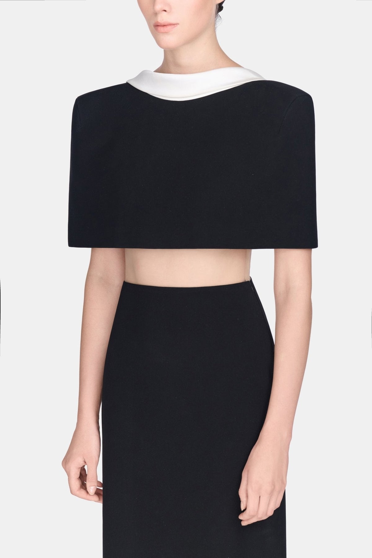 Black Open-back Cape Maxi Dress by Montsand
