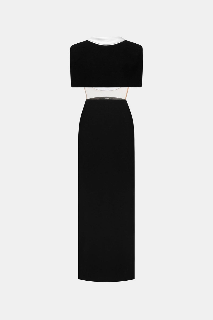 Black Open-back Cape Maxi Dress
