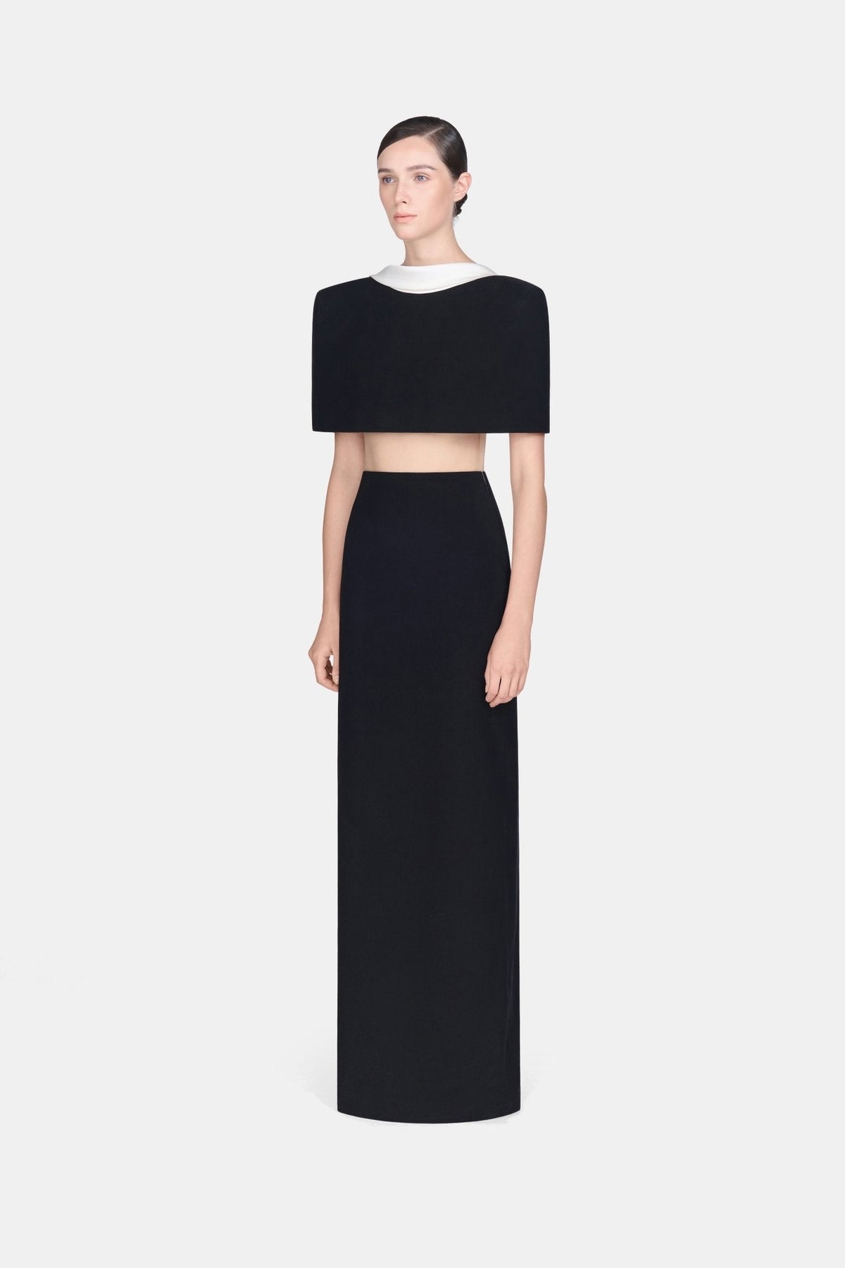 Black Open-back Cape Maxi Dress by Montsand
