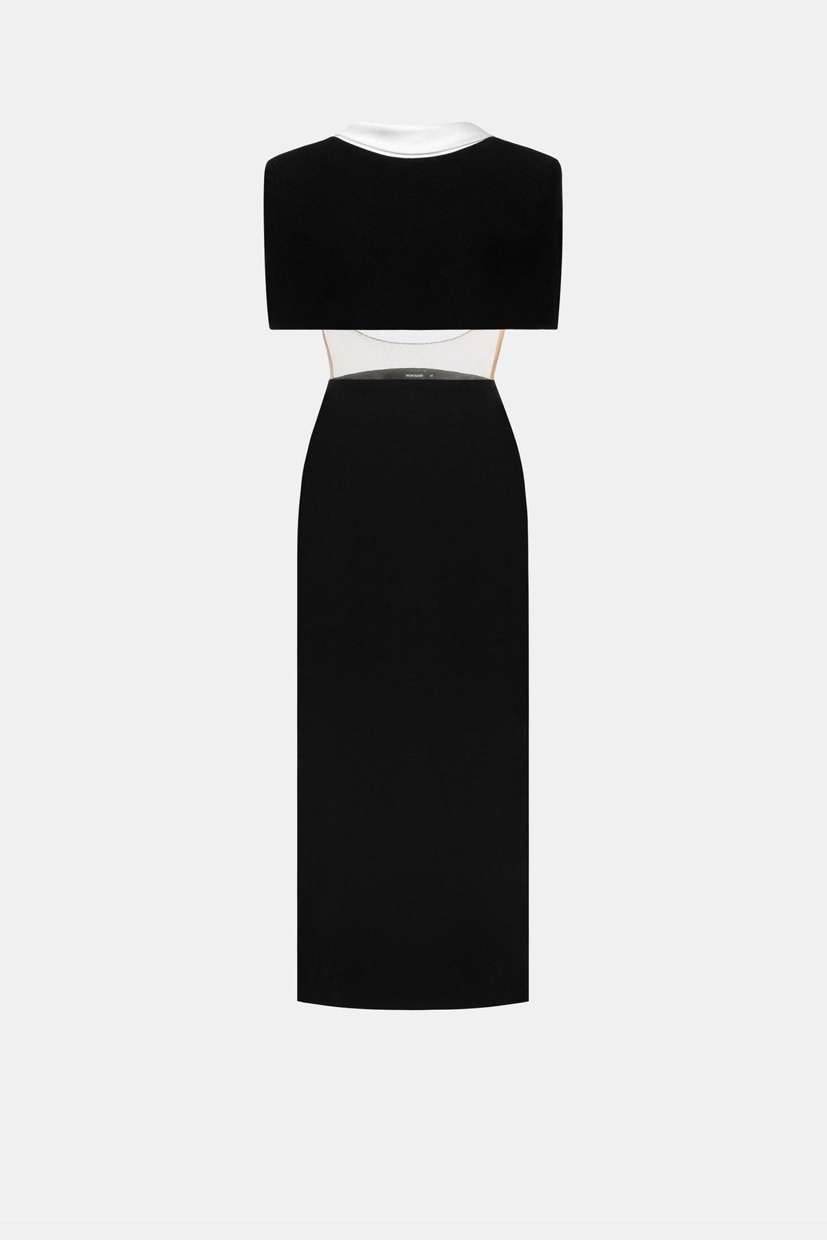 Black Open-back Cape Midi Dress by Montsand