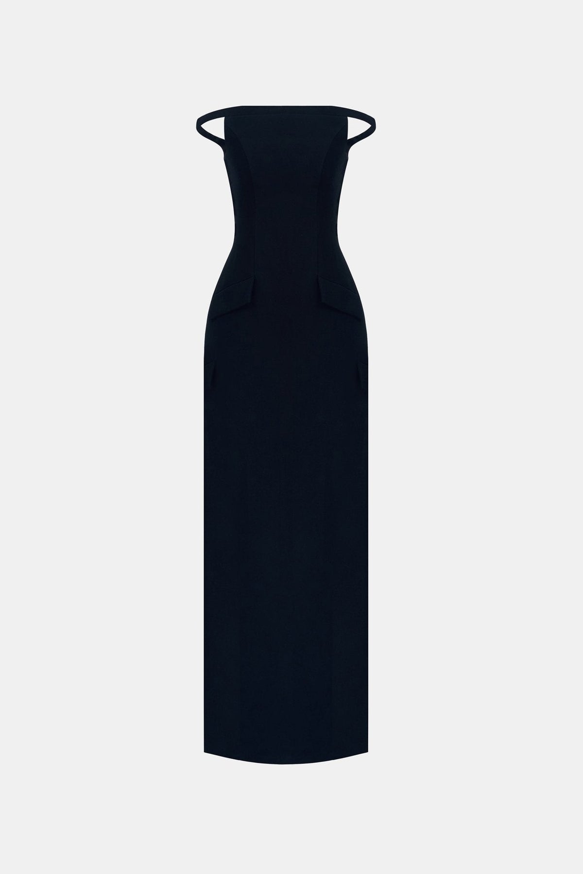 Black Pearl Beaded Maxi Dress by Montsand