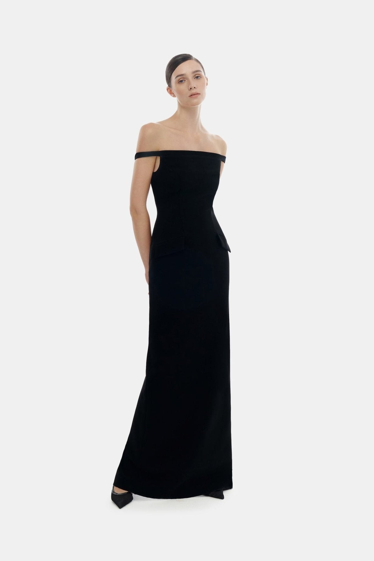 Black Pearl Beaded Maxi Dress by Montsand