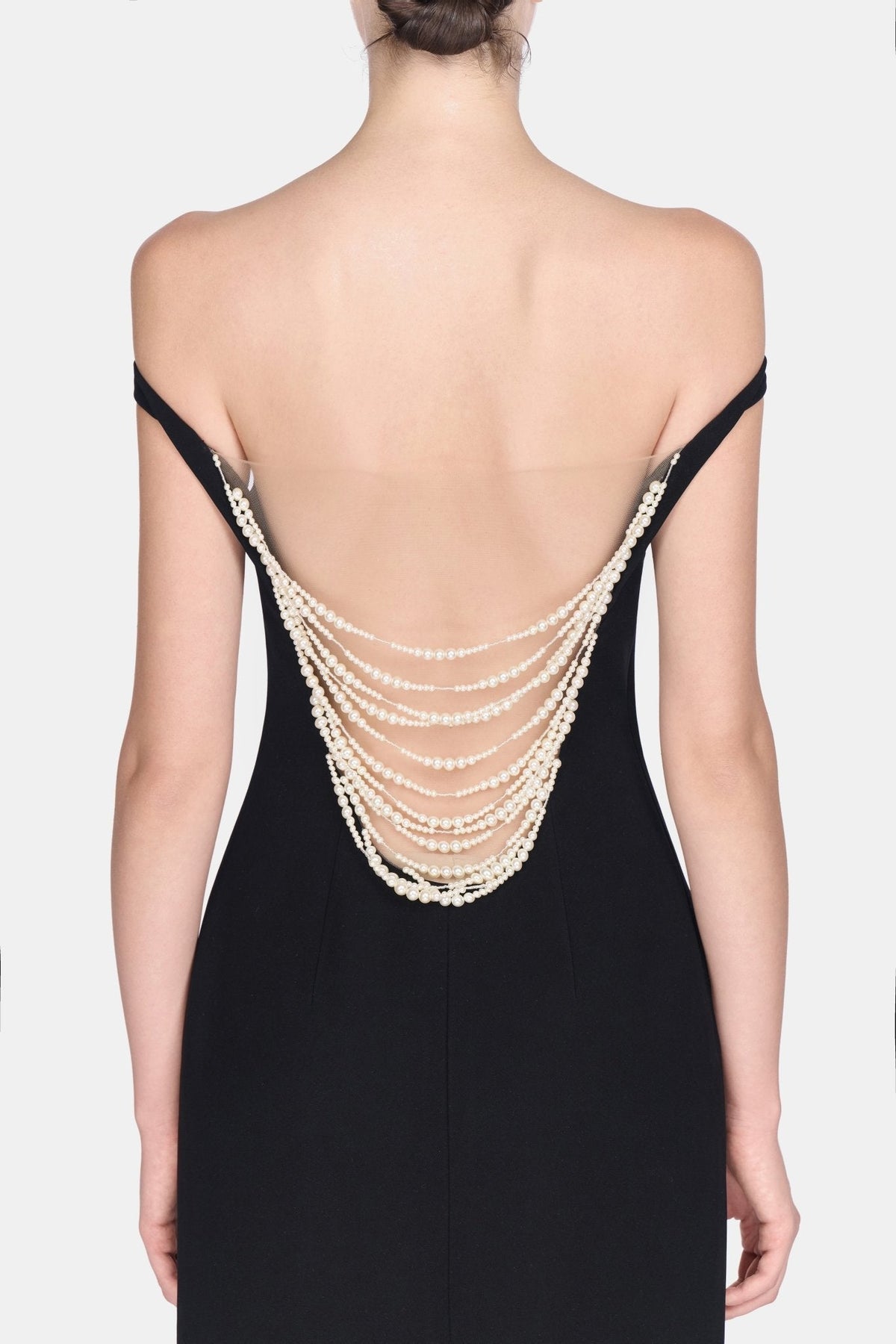 Black Pearl Beaded Midi Dress by Montsand