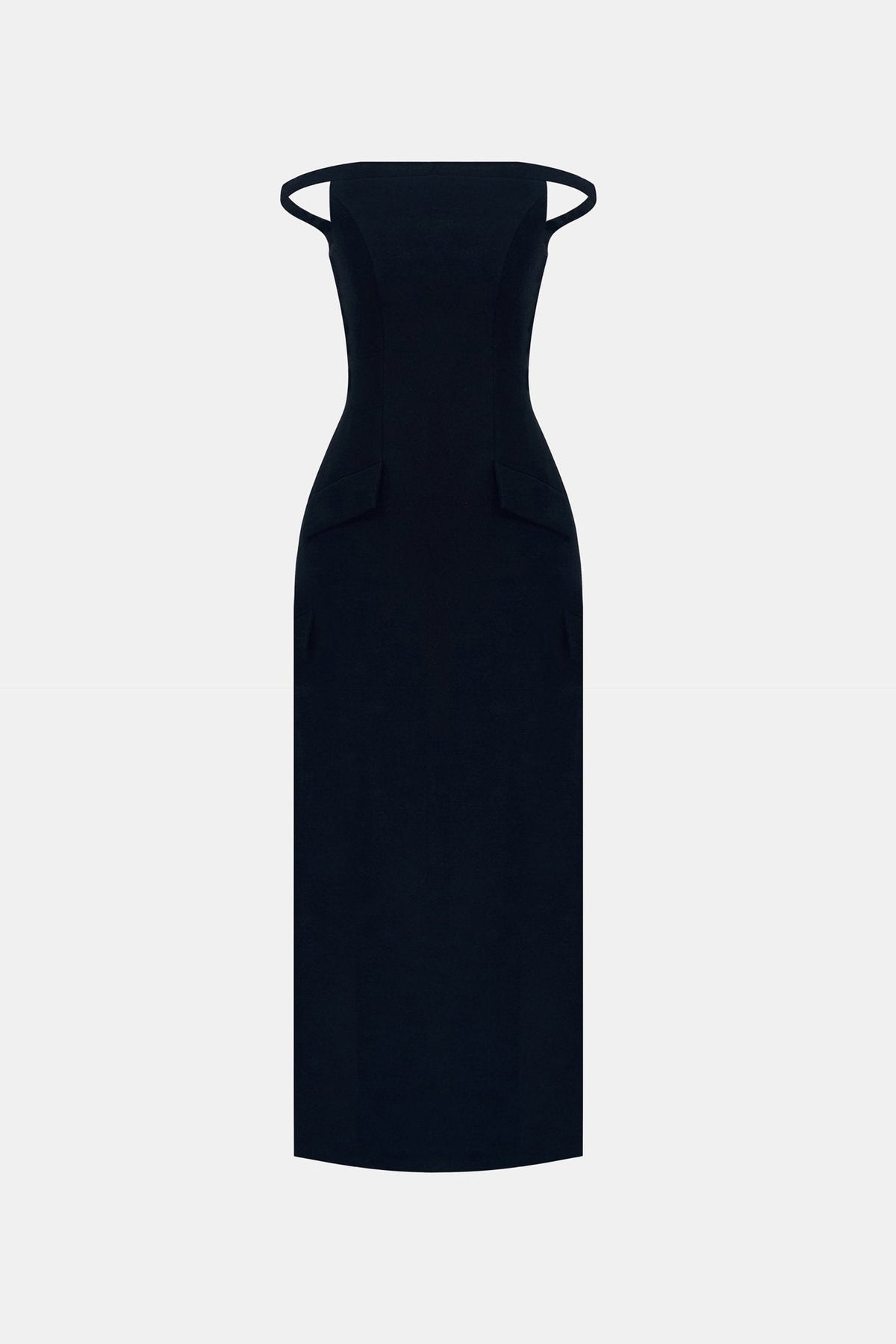 Black Pearl Beaded Midi Dress by Montsand