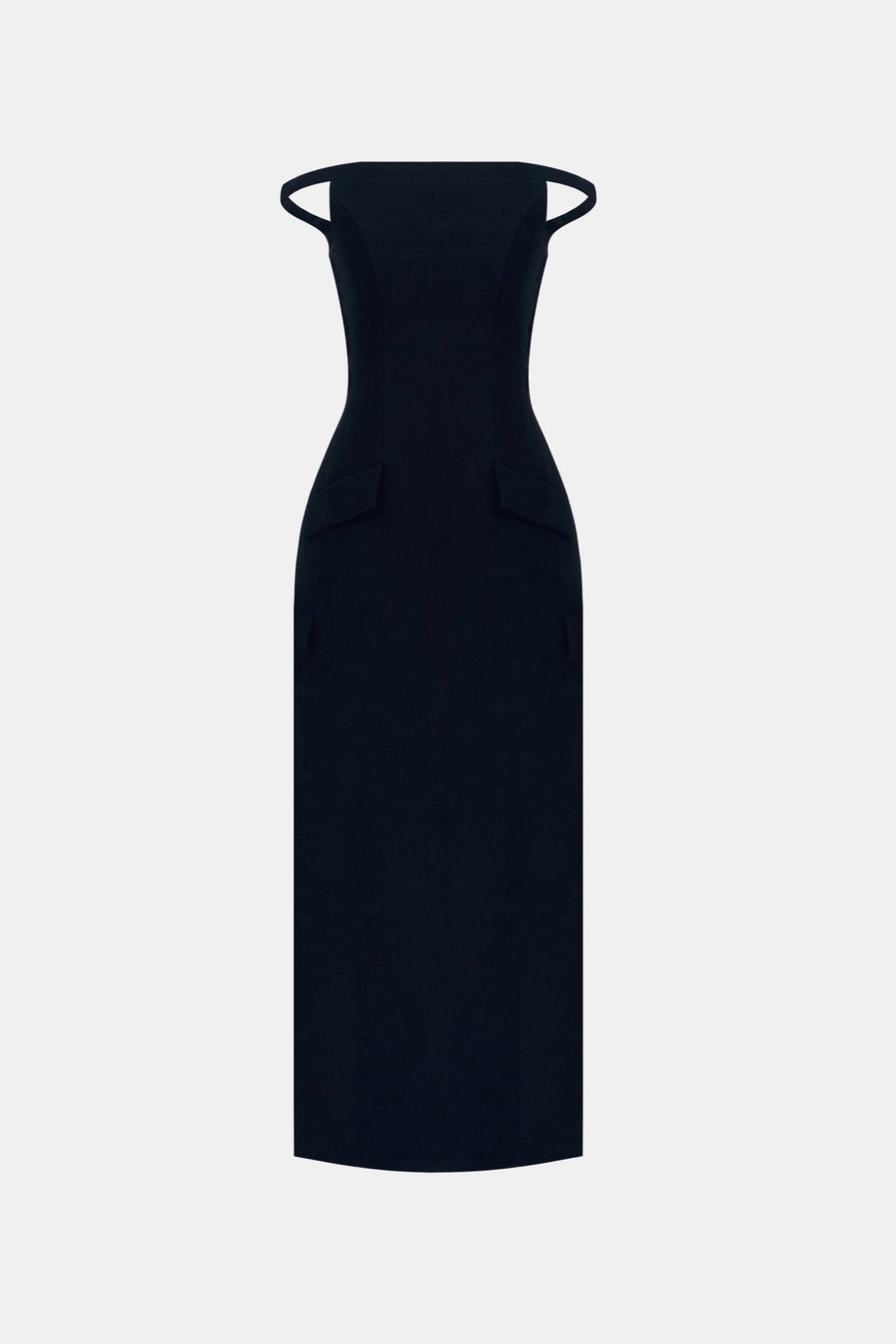 Black Pearl Beaded Midi Dress