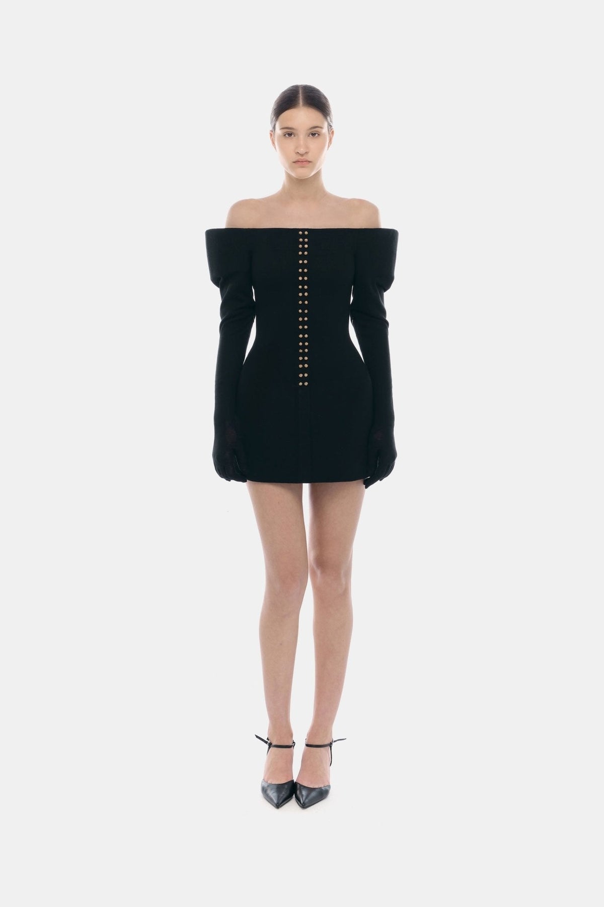 Black Studded Mini Dress by Montsand