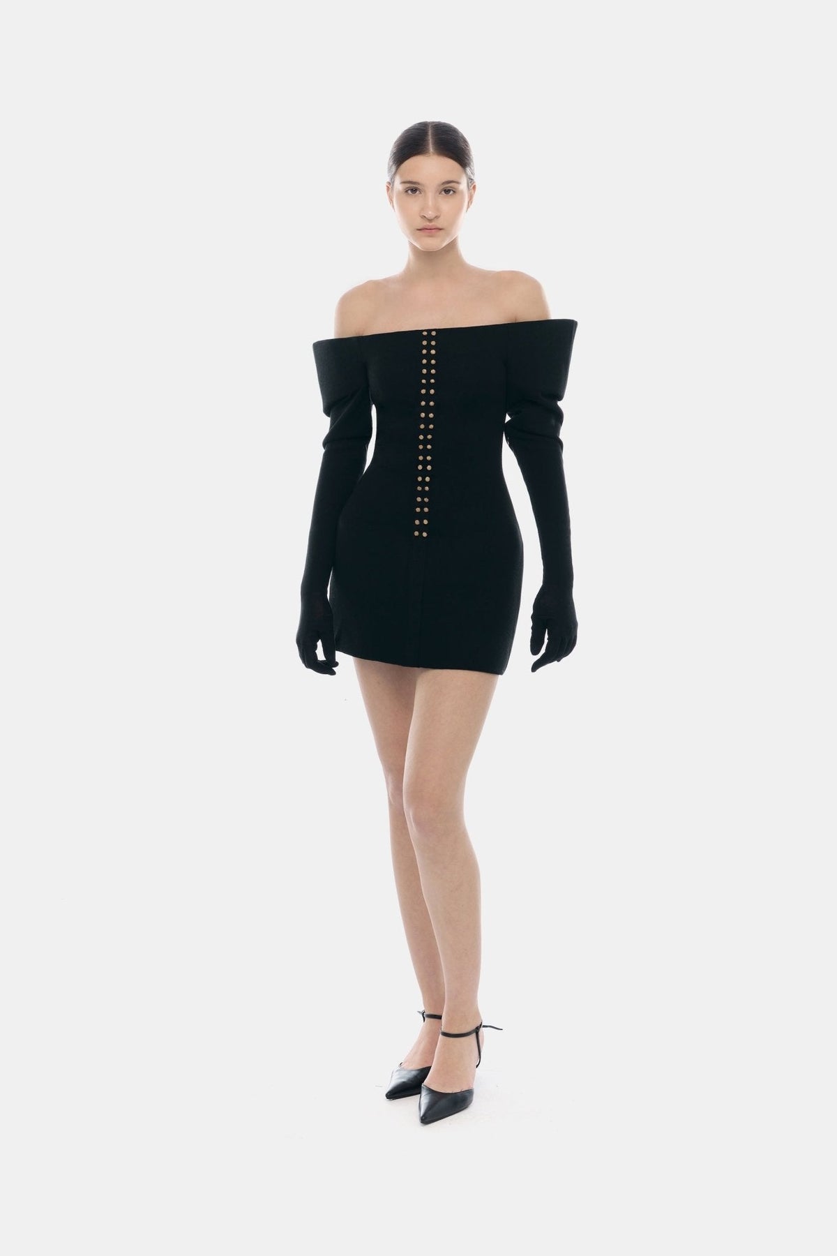 Black Studded Mini Dress by Montsand