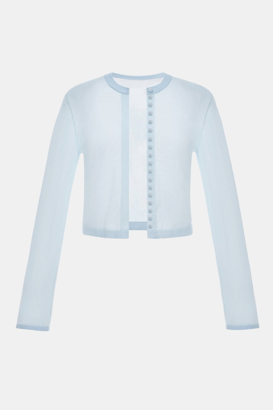 Blue Button-Up Crop Cardigan