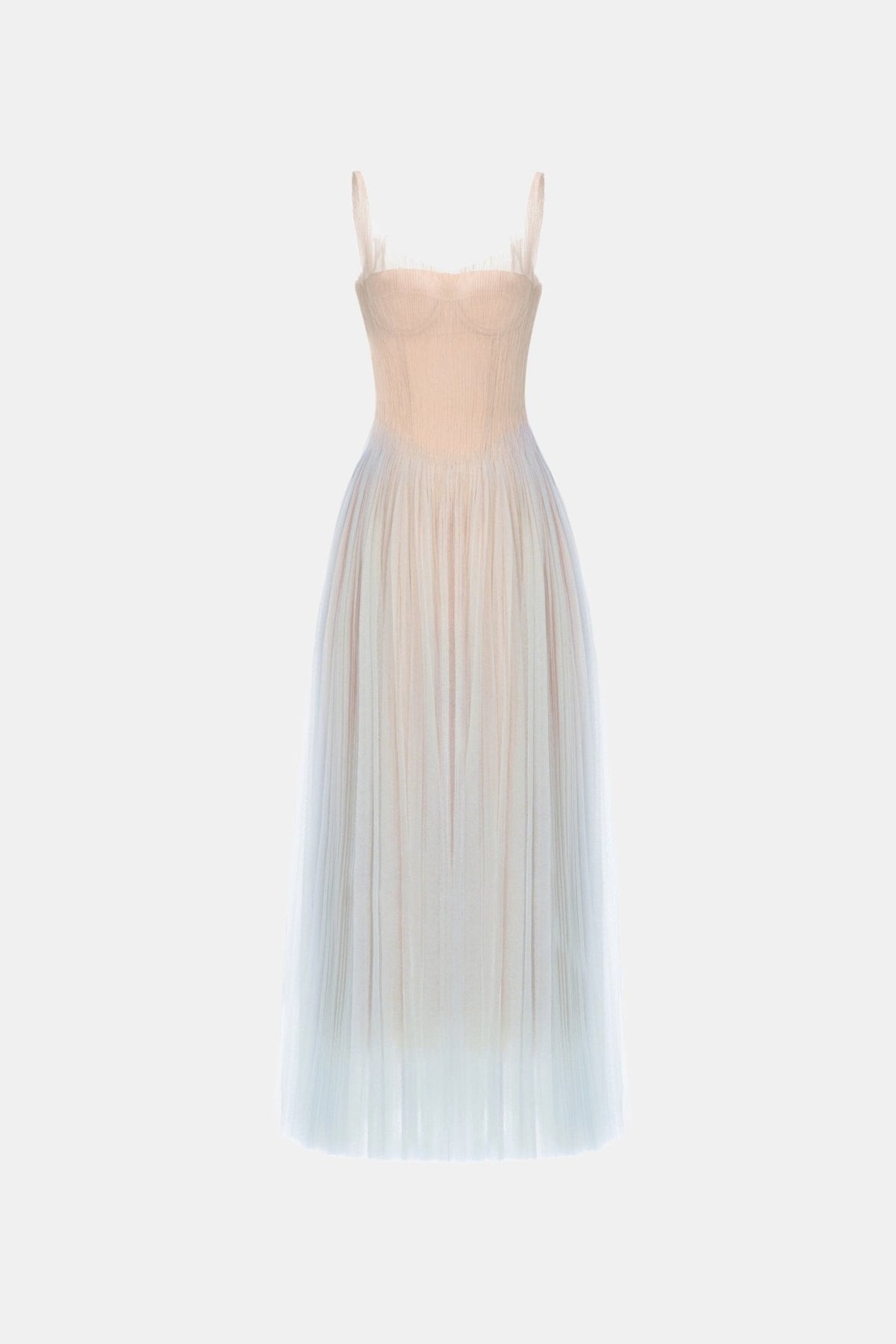 Blue Corset Tulle Maxi Dress by Montsand