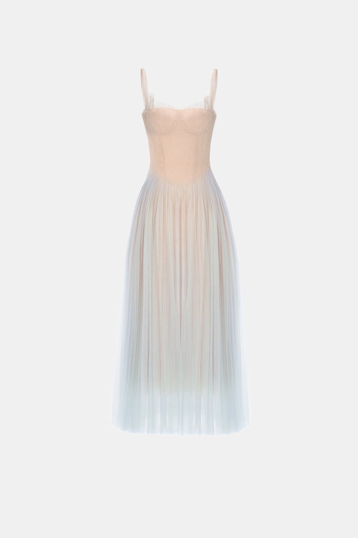 Blue Corset Tulle Midi Dress by Montsand