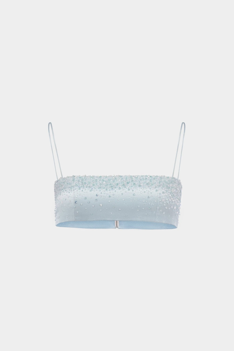Blue Crystal Beaded Silk Bandeau