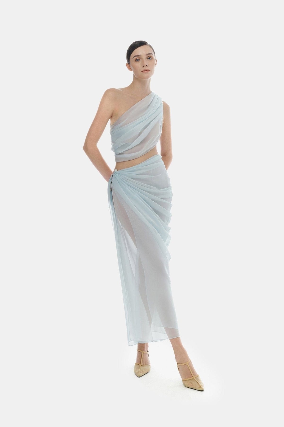 Blue Draped Top by Montsand