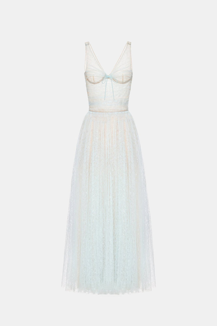 Blue Drapped Maxi Dress